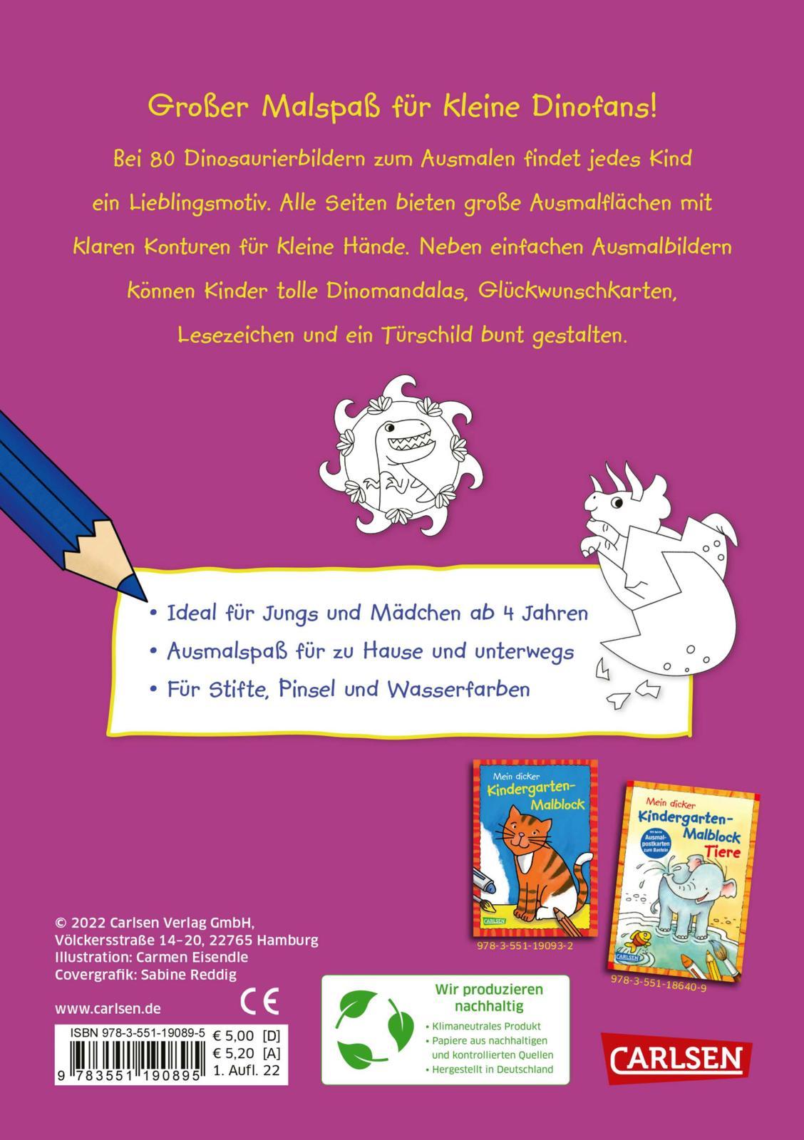 Rückseitencover Mein dicker Dinosaurier-Malblock