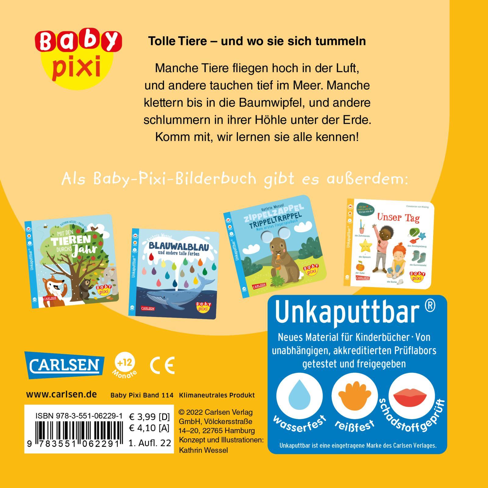 Rückseitencover Baby Pixi (unkaputtbar) 114: Tolle Tiere