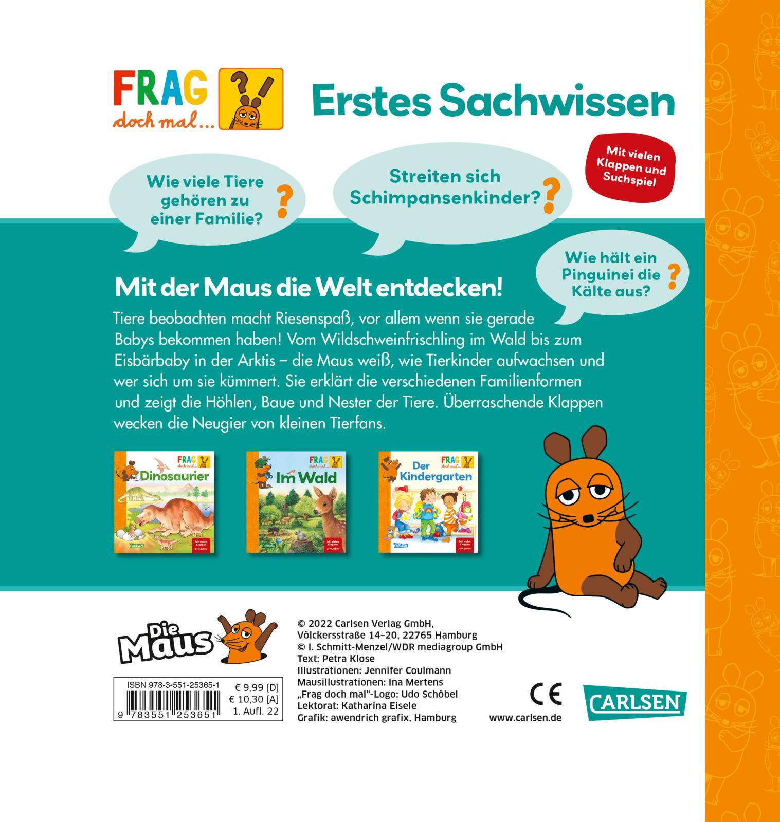 Rückseitencover Frag doch mal ... die Maus: Tiere und ihre Familien