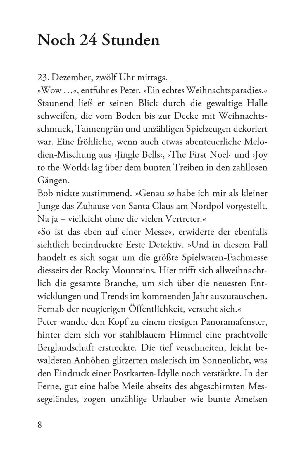 Beispielinhalt (Bild) Die drei ???: Stille Nacht, düstere Nacht