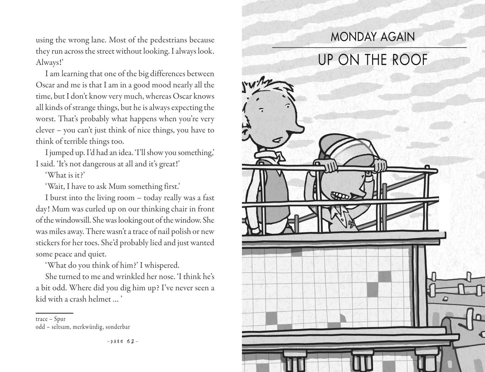 Beispielinhalt (Bild) The Pasta Detectives - Rico, Oskar und die Tieferschatten (englische Ausgabe mit Vokabelhilfen) (Rico und Oskar 1)