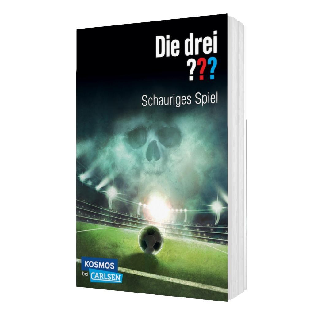 Beispielinhalt (Bild) Die drei ???: Schauriges Spiel (Dreifachband. Enthält die Bände: Fußball-Gangster, Fußballfieber, Fußballphantom)