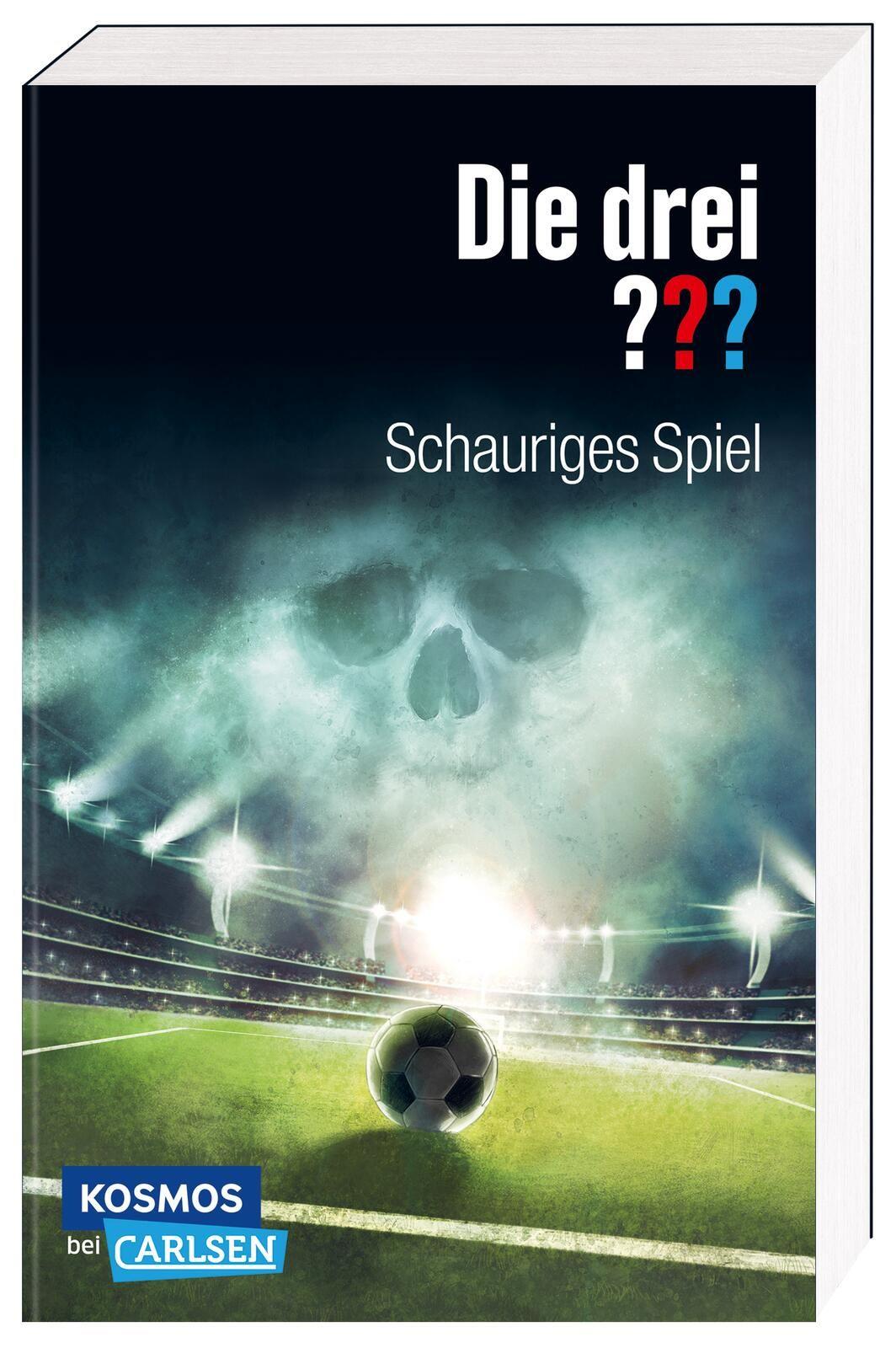 Vorderes Coverbild Die drei ???: Schauriges Spiel (Dreifachband. Enthält die Bände: Fußball-Gangster, Fußballfieber, Fußballphantom)
