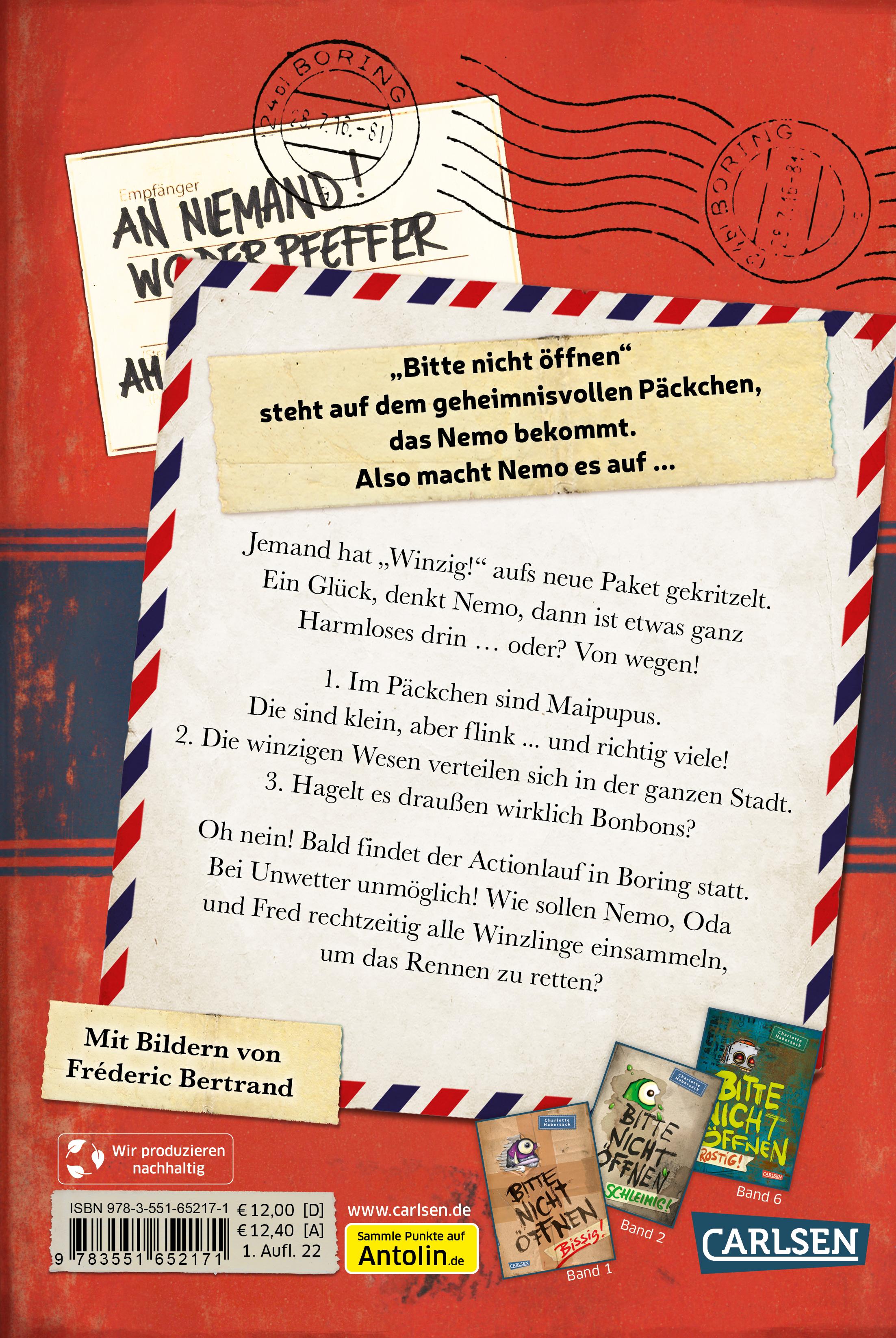 Rückseitencover Bitte nicht öffnen 7: Winzig!