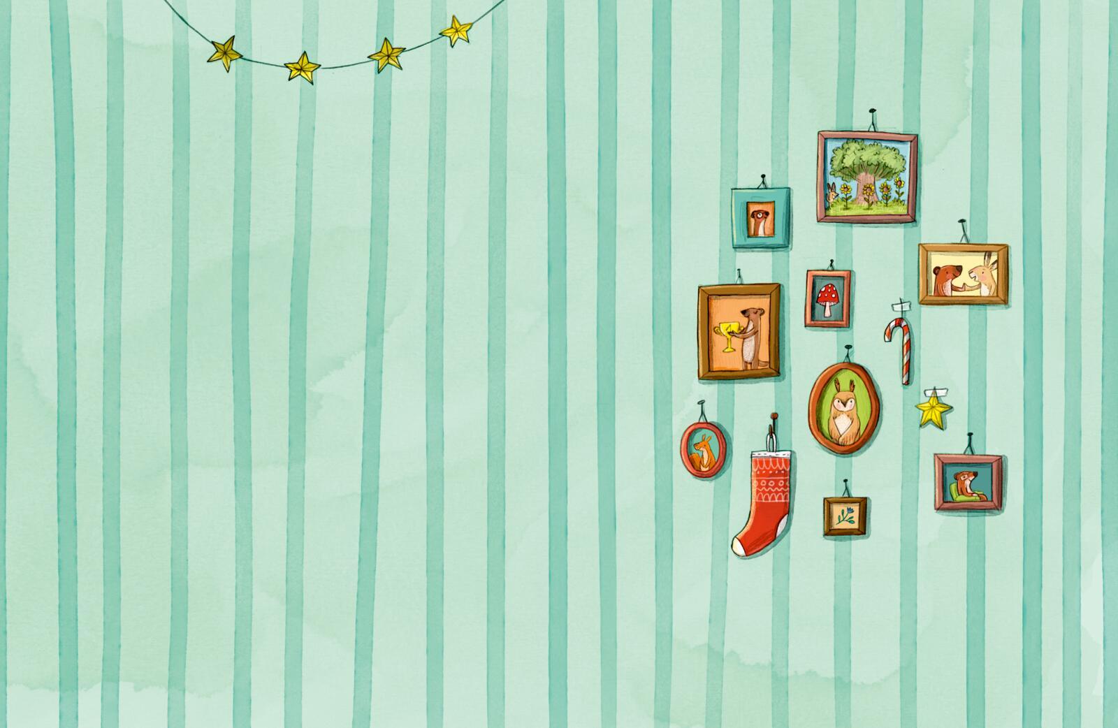 Beispielinhalt (Bild) Wie feiern Wiesel Weihnachten?