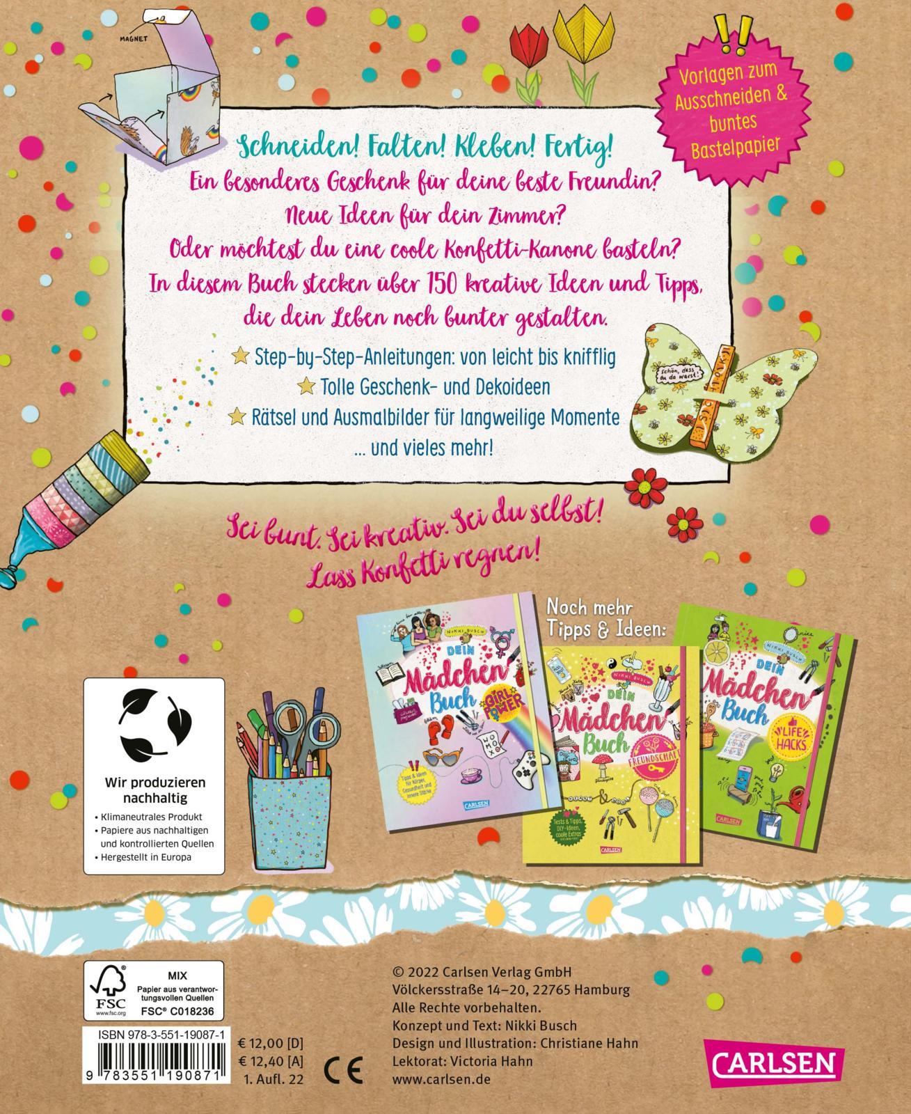 Rückseitencover #buch4you: Dein Mädchenbuch: Sei kreativ