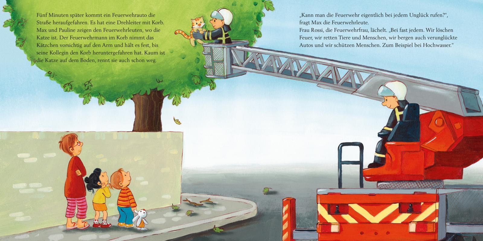 Beispielinhalt (Bild) LESEMAUS 55: Max und die Feuerwehr