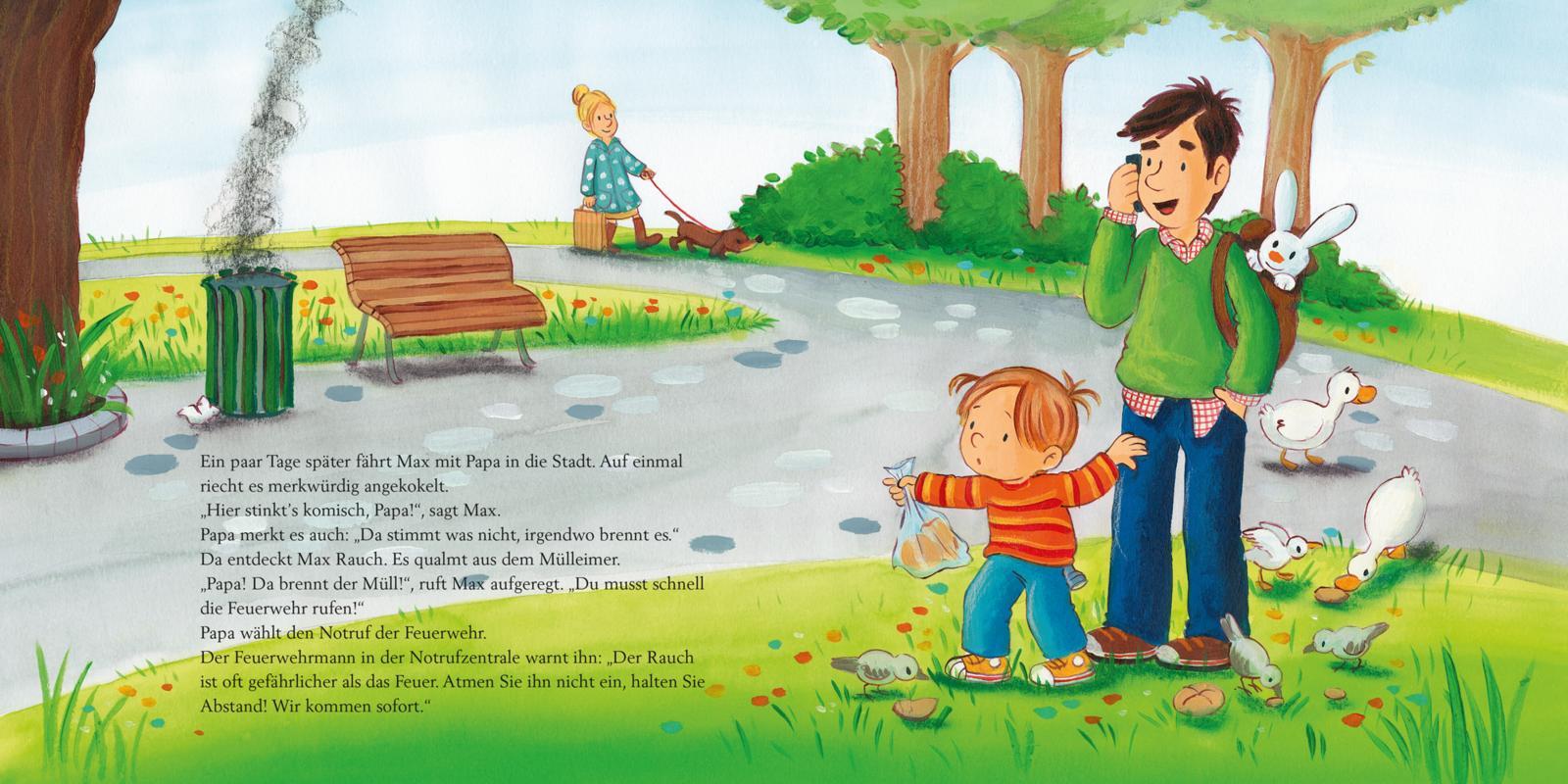 Beispielinhalt (Bild) LESEMAUS 55: Max und die Feuerwehr