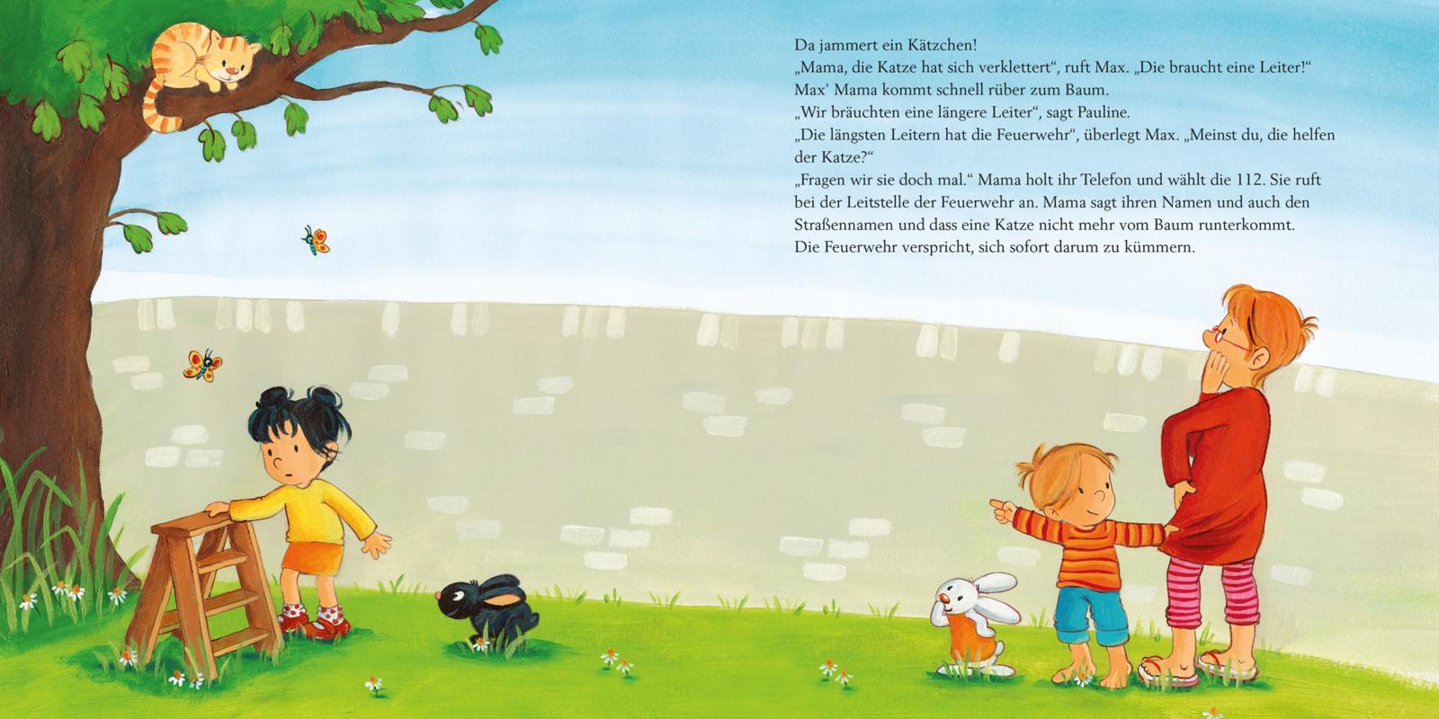 Beispielinhalt (Bild) LESEMAUS 55: Max und die Feuerwehr