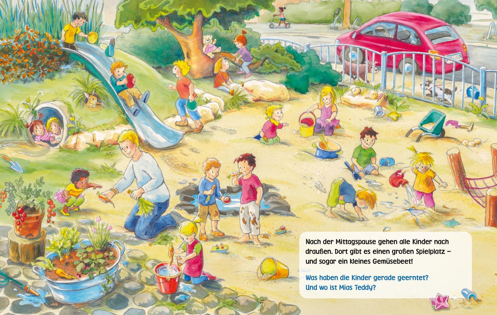 Beispielinhalt (Bild) Unkaputtbar: Mein erstes Wimmelbuch: Ein Tag in der Kita