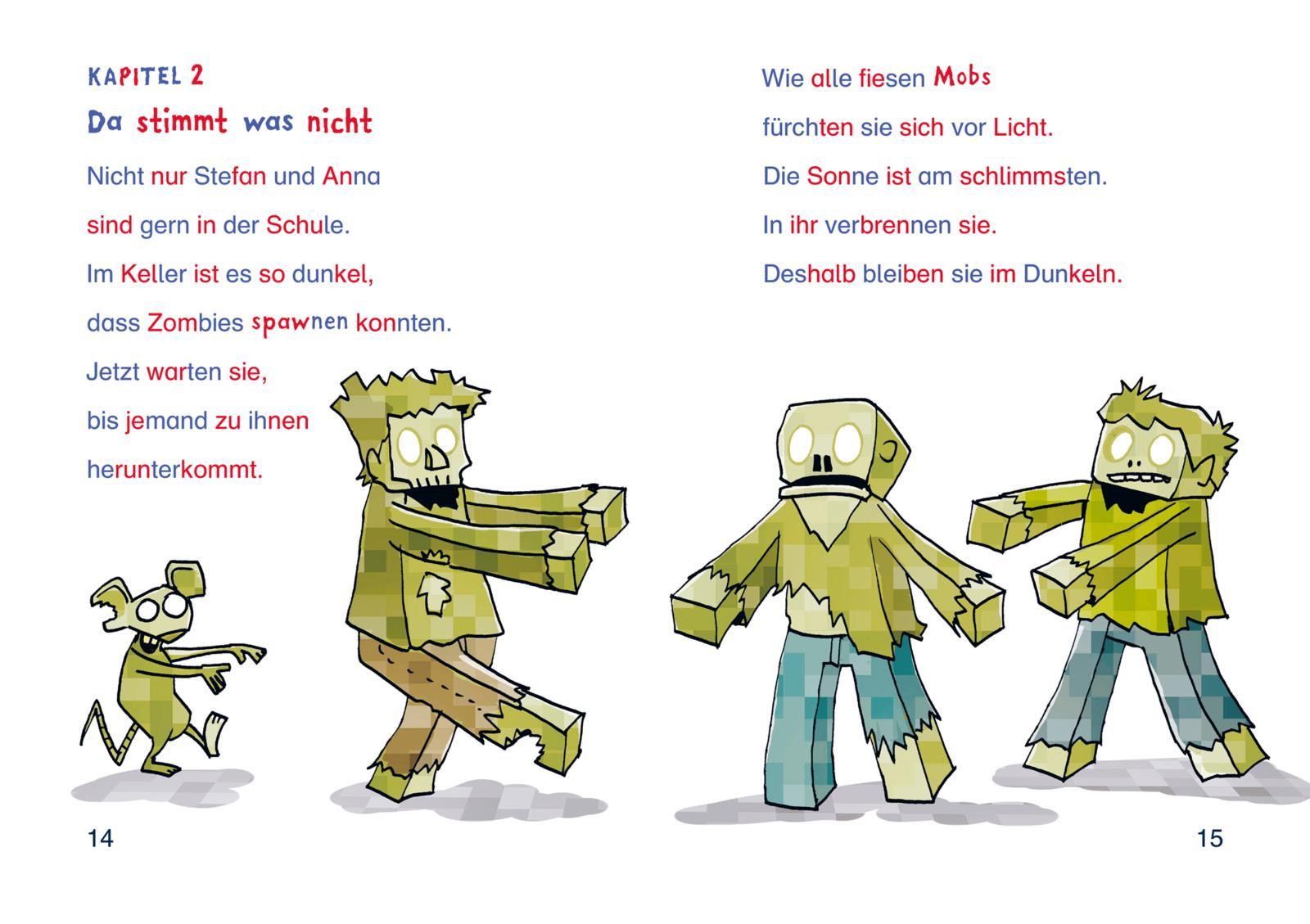 Beispielinhalt (Bild) Minecraft Silben-Geschichte: Abenteuer - bis die Schule wackelt!