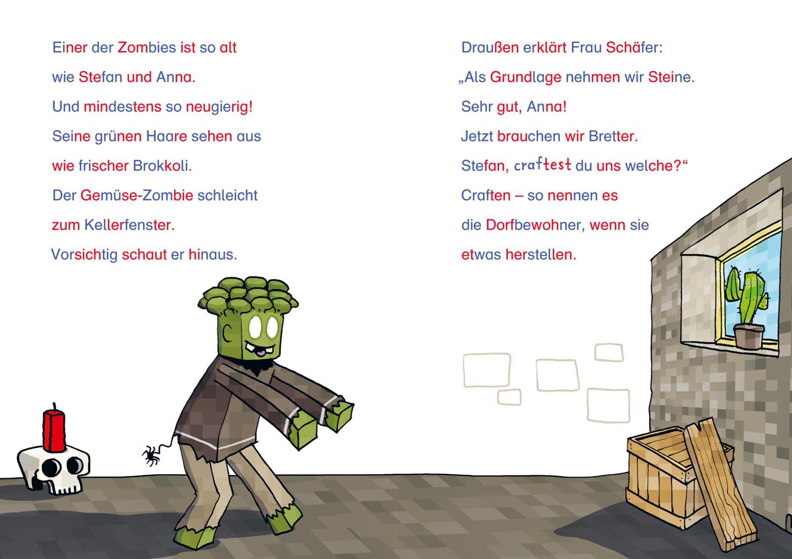 Beispielinhalt (Bild) Minecraft Silben-Geschichte: Abenteuer - bis die Schule wackelt!