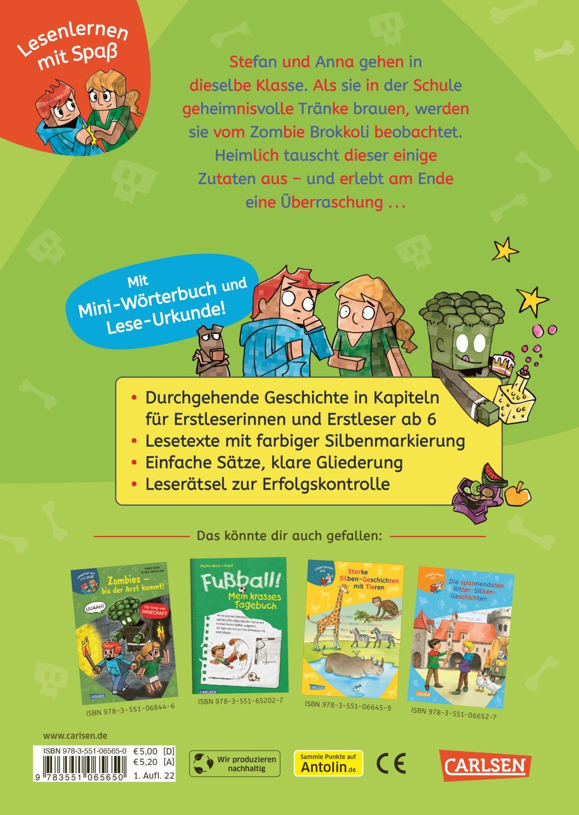 Rückseitencover Minecraft Silben-Geschichte: Abenteuer - bis die Schule wackelt!