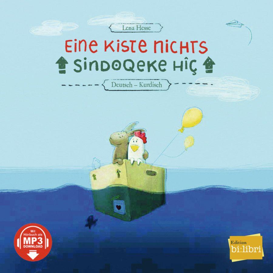 Vorderes Coverbild Eine Kiste Nichts. Kinderbuch Deutsch-Kurdisch