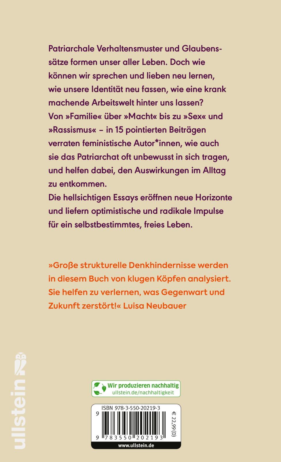 Rückseitencover Unlearn Patriarchy