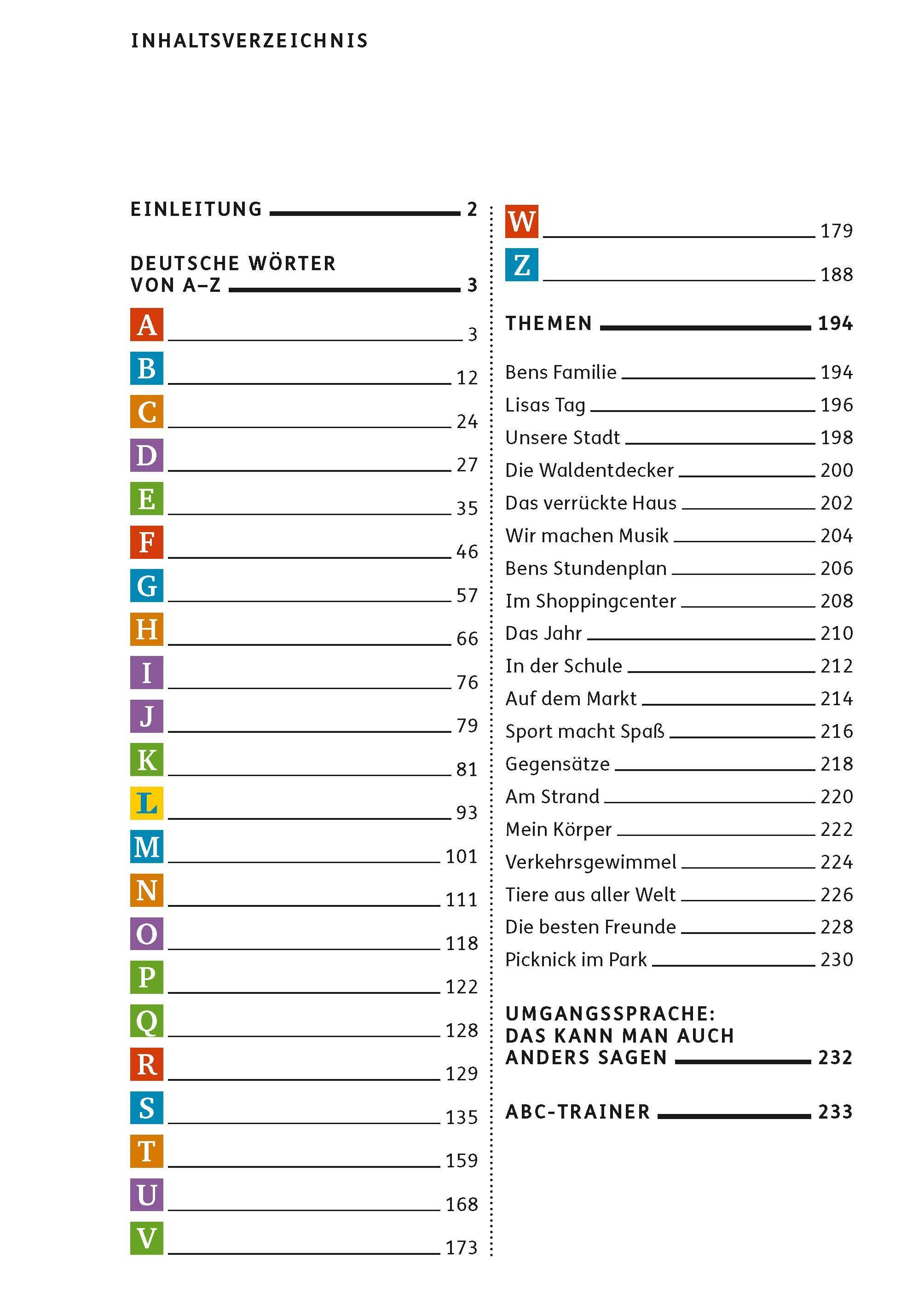 Beispielinhalt (Bild) Langenscheidt Grundschulwörterbuch Deutsch