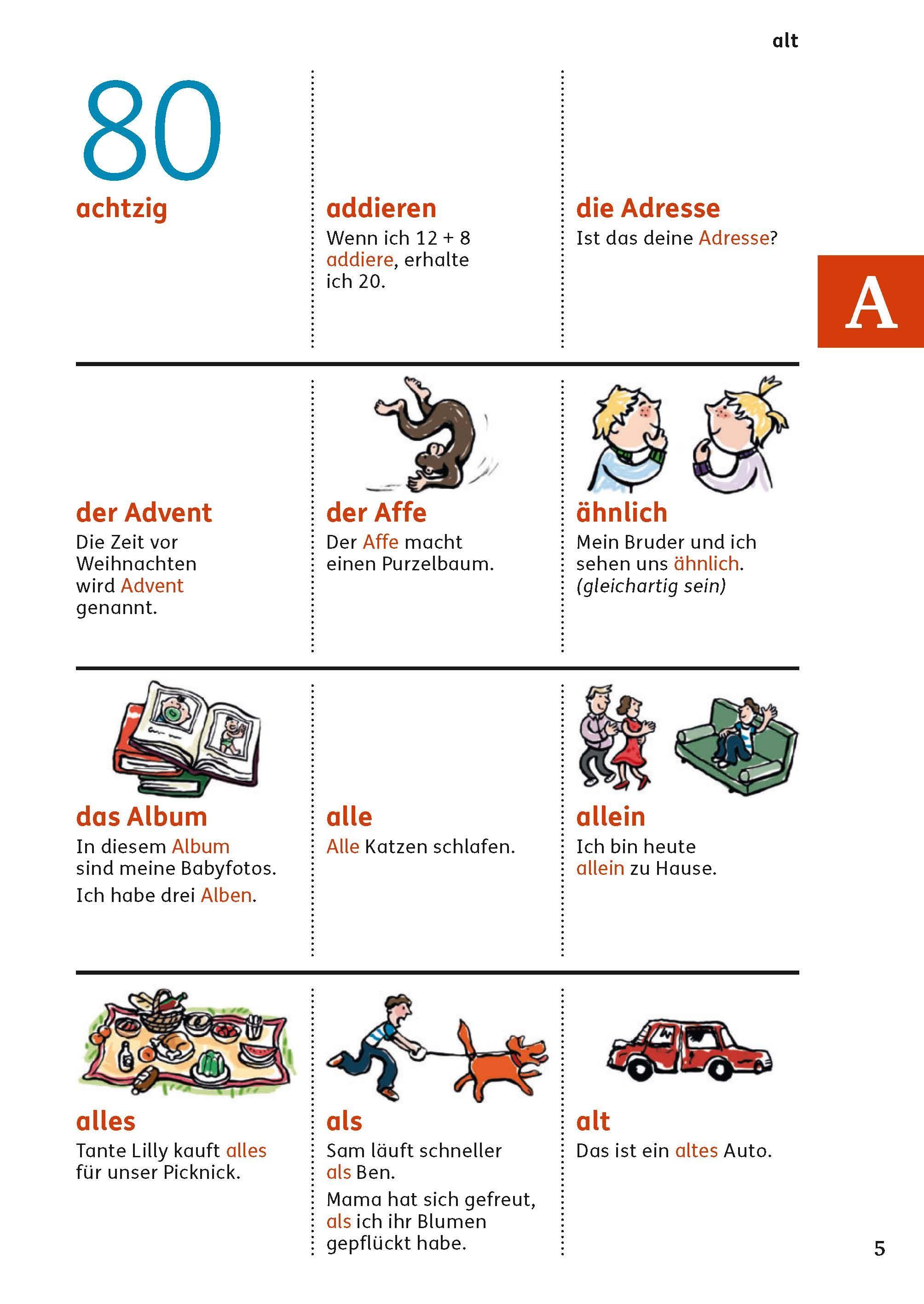 Beispielinhalt (Bild) Langenscheidt Grundschulwörterbuch Deutsch