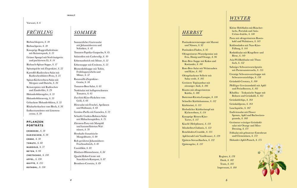 Beispielinhalt (Bild) Das Gartenkochbuch