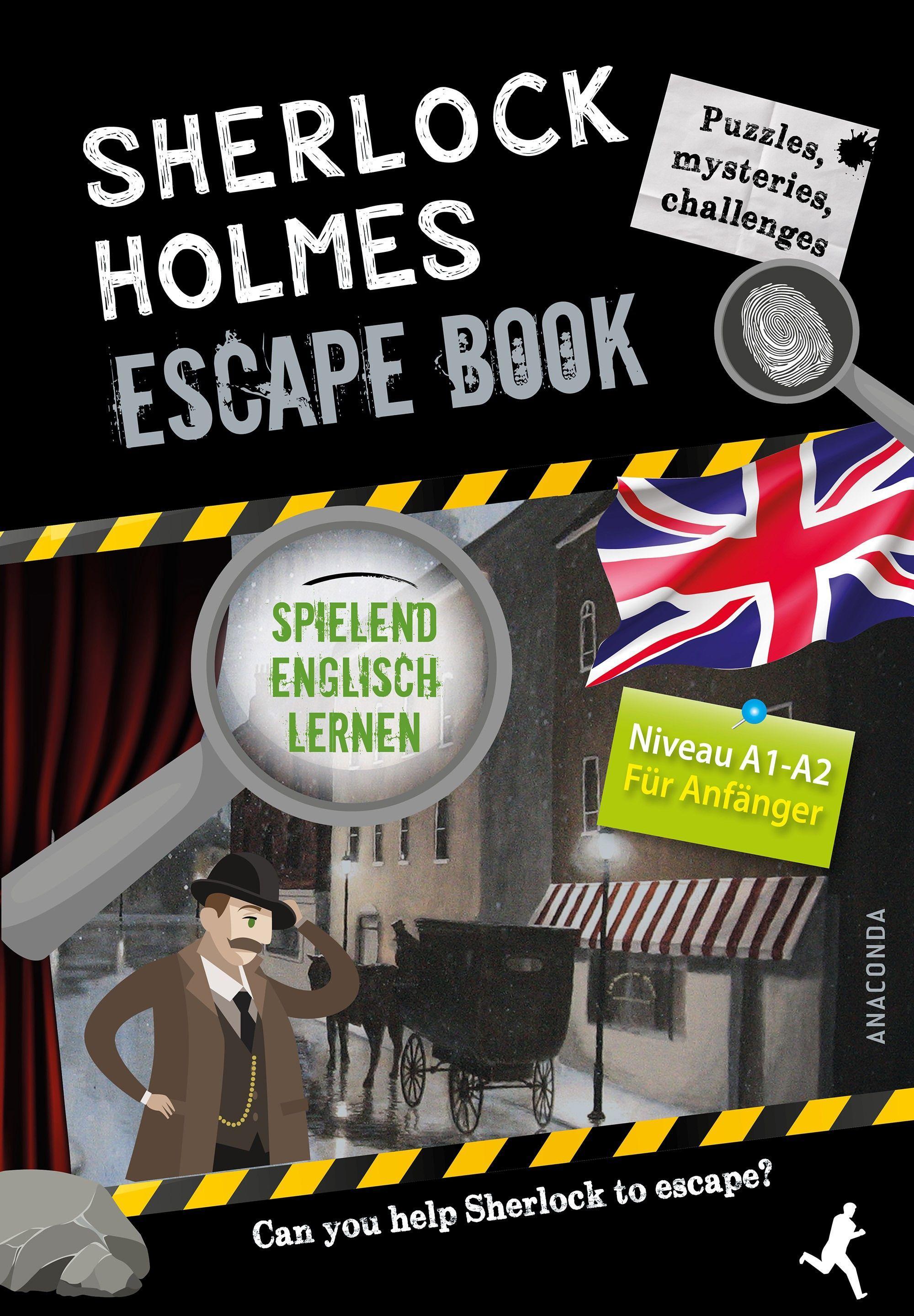Vorderes Coverbild Sherlock Holmes Escape Book. Spielend Englisch lernen - für Anfänger Sprachniveau A1-A2