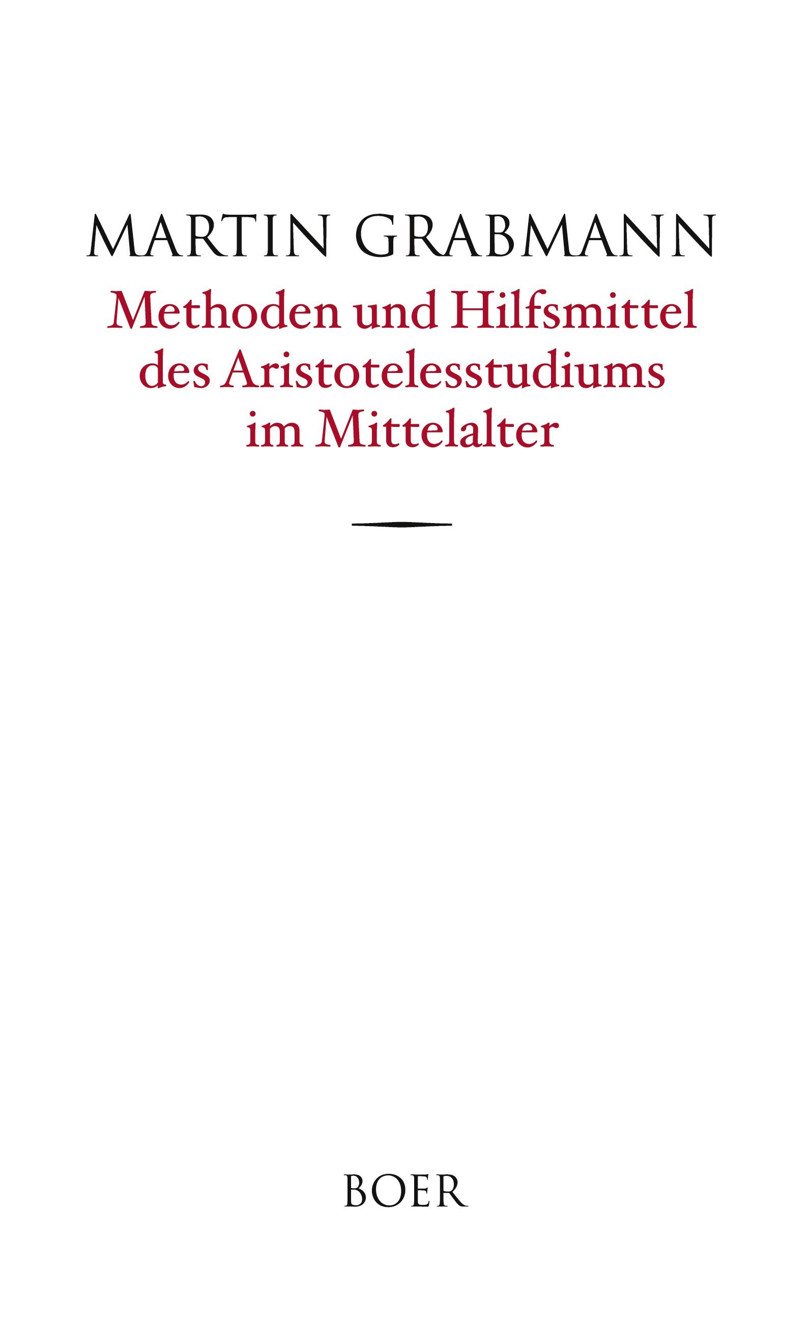 Vorderes Coverbild Methoden und Hilfsmittel des Aristotelesstudiums im Mittelalter