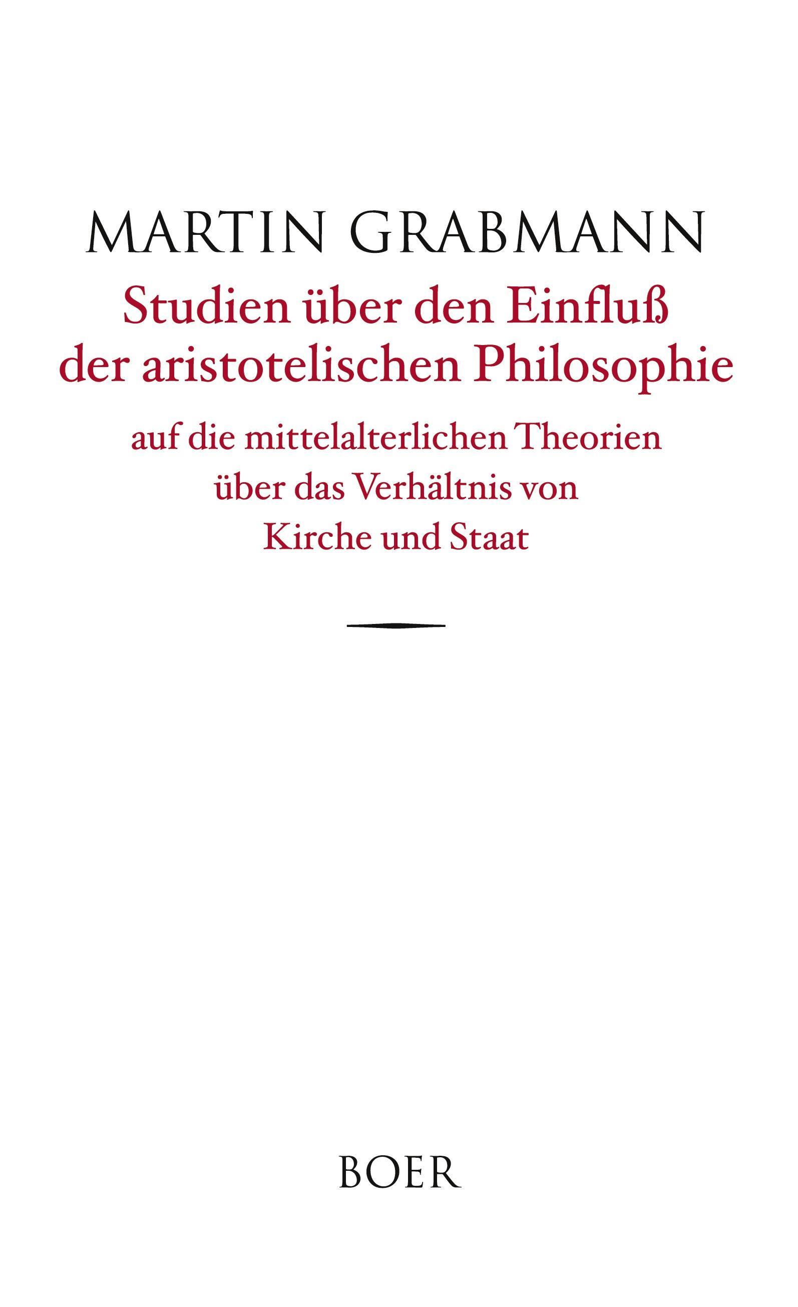Vorderes Coverbild Studien über den Einfluß der aristotelischen Philosophie