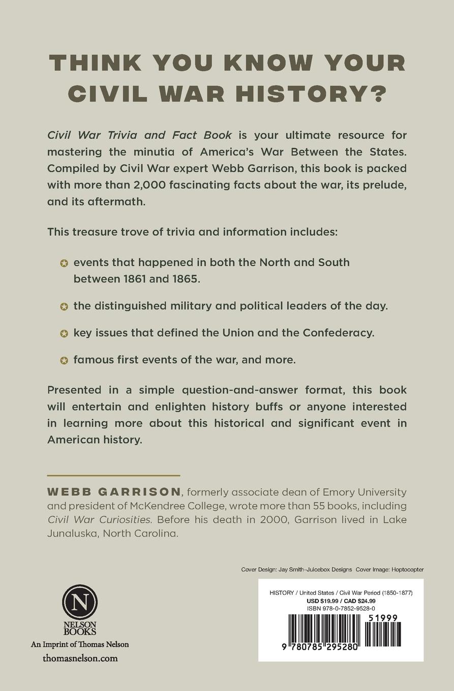 Rückseitencover Civil War Trivia and Fact Book