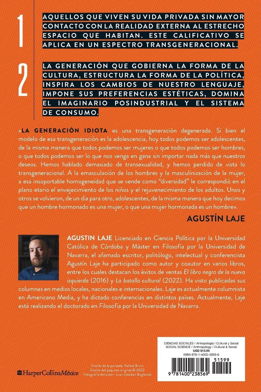 Rückseitencover Generación Idiota