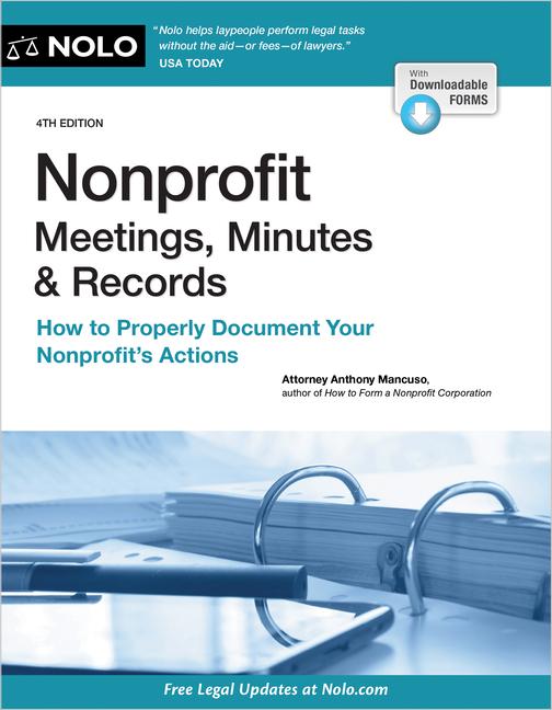 Vorderes Coverbild Nonprofit Meetings, Minutes & Records