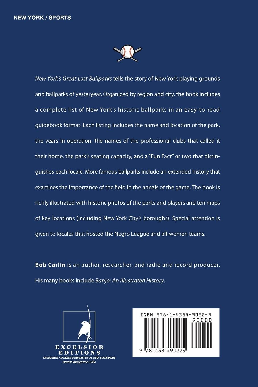 Rückseitencover New York's Great Lost Ballparks