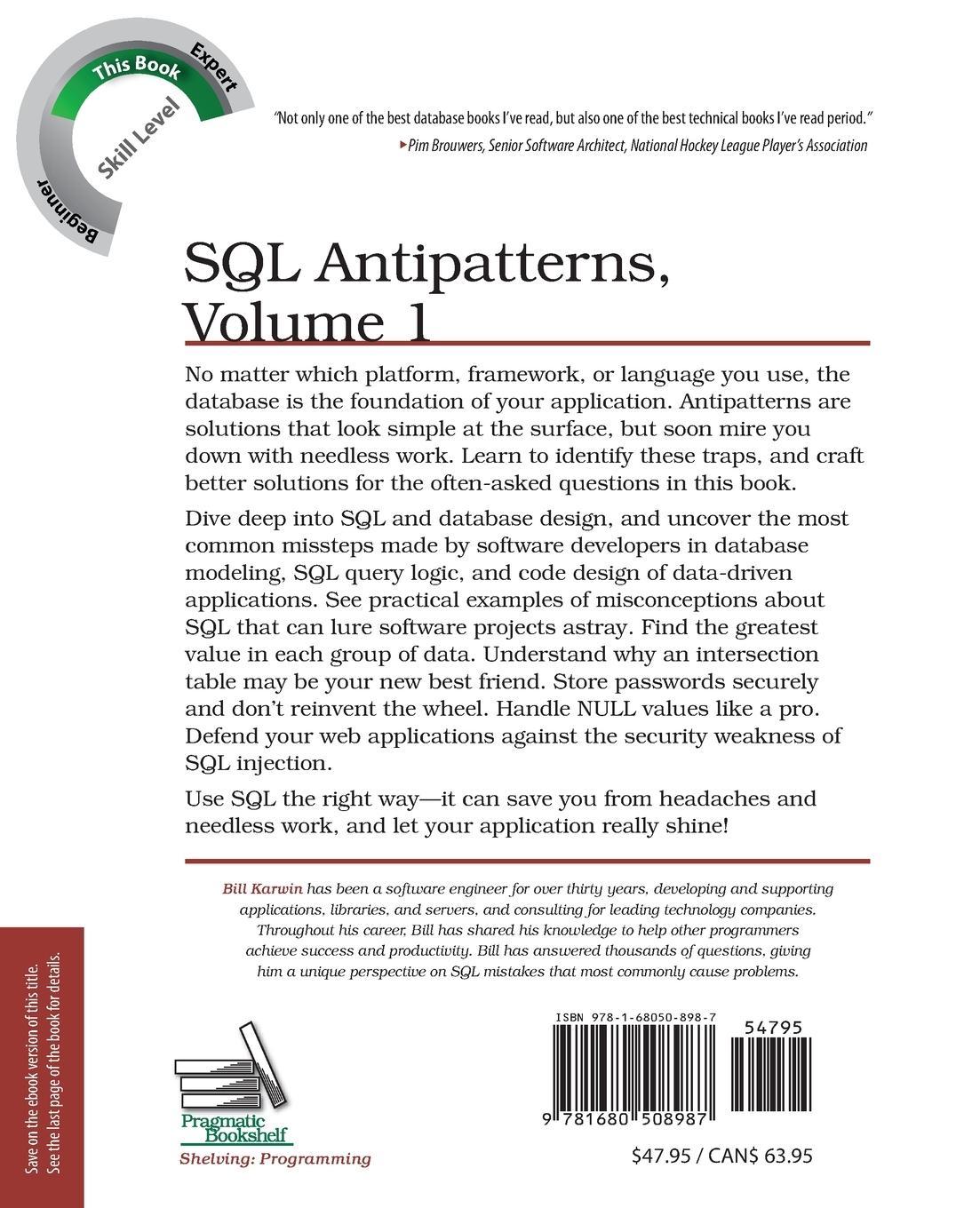 Rückseitencover SQL Antipatterns, Volume 1