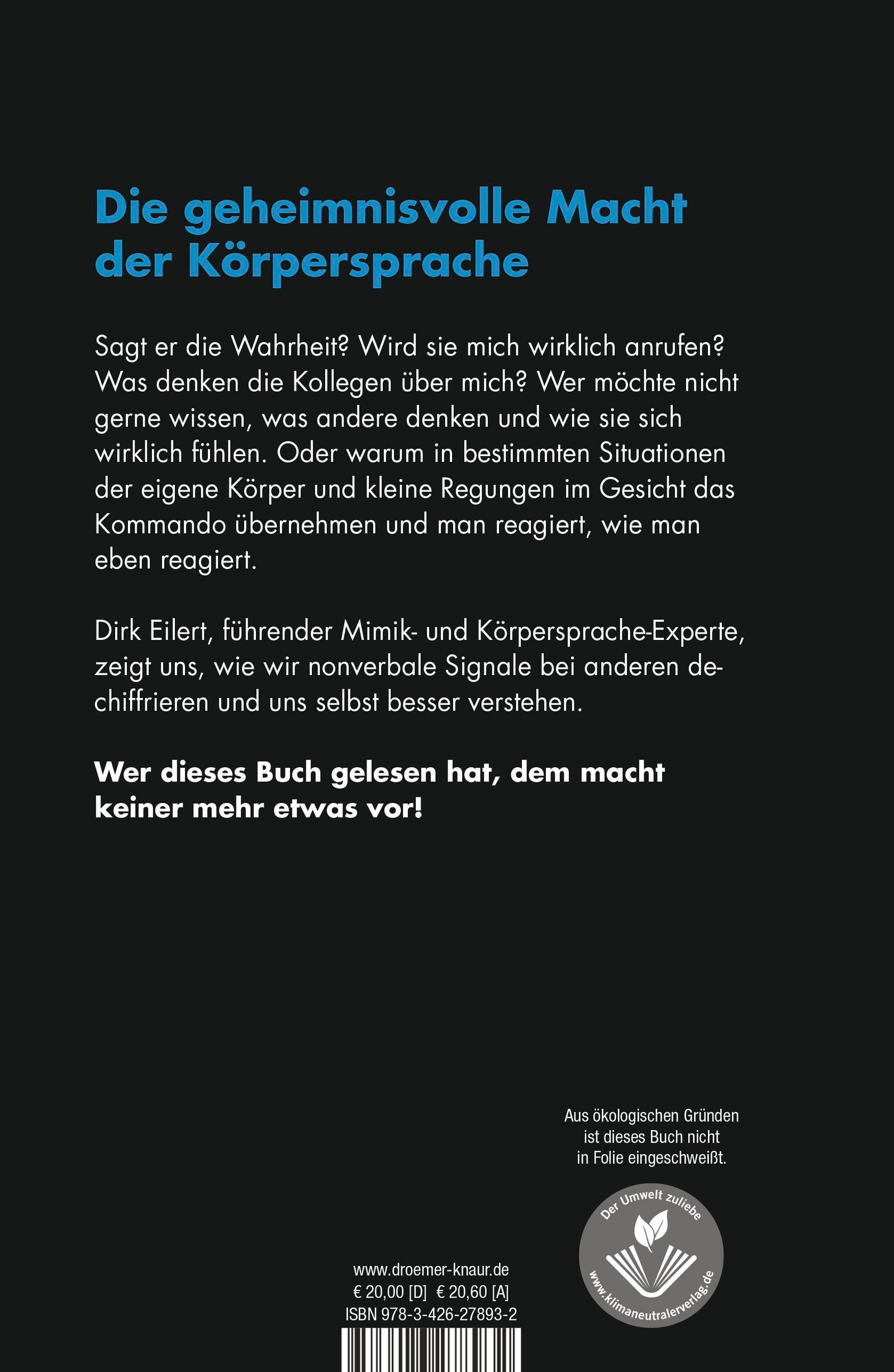 Rückseitencover Was dein Gesicht verrät