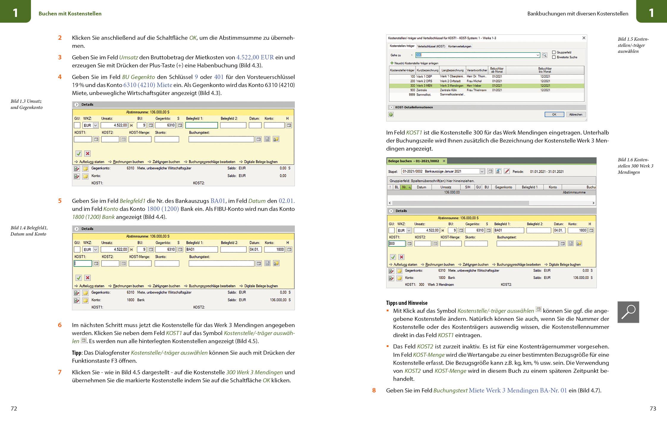 Beispielinhalt (Bild) Finanzbuchhaltung mit Kostenstellen/Kostenträgern in der Praxis mit DATEV Kanzlei-Rechnungswesen