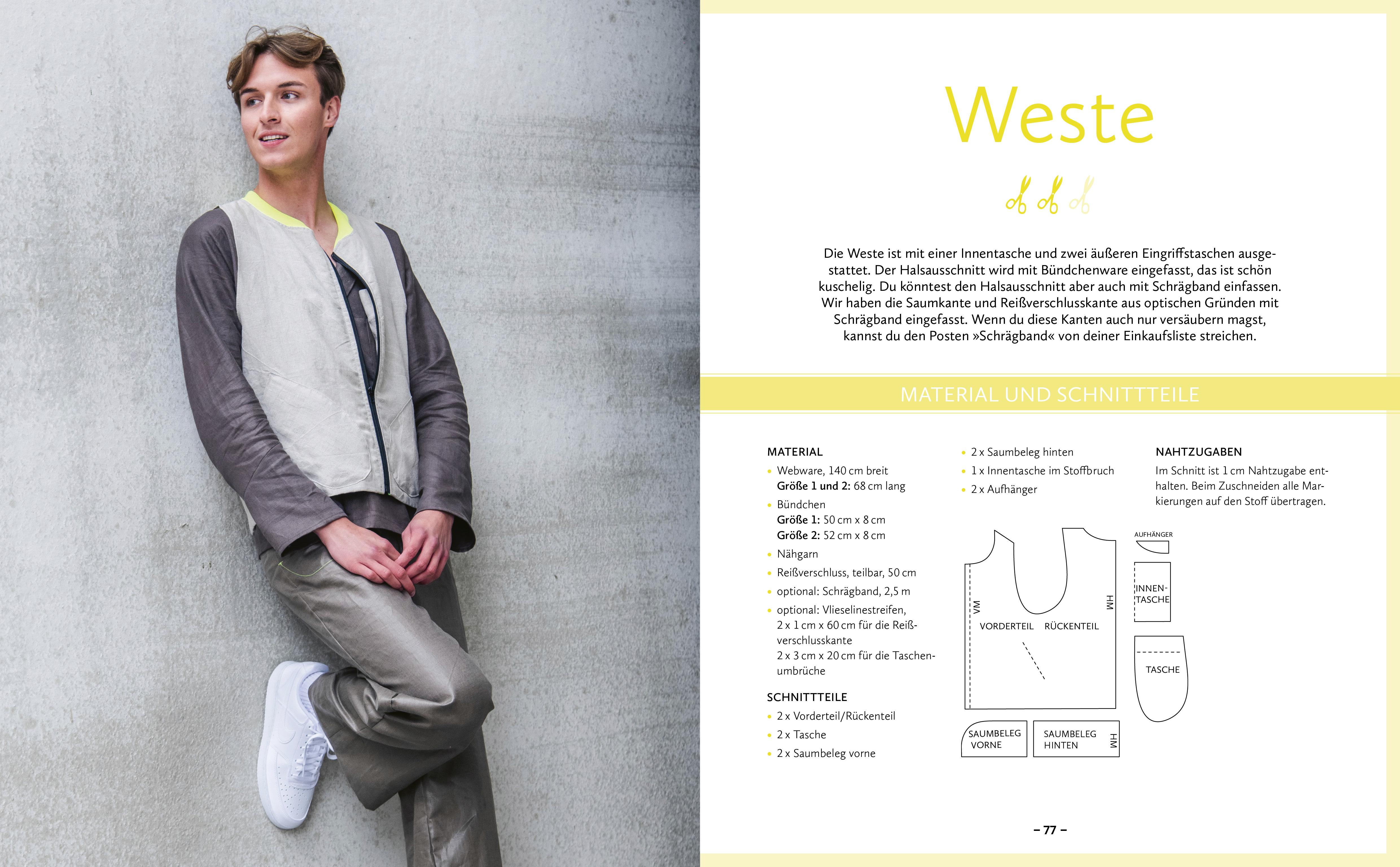 Beispielinhalt (Bild) Zero Waste Nähen. 25 Schnittmuster - Zuschnitt ohne Stoffreste