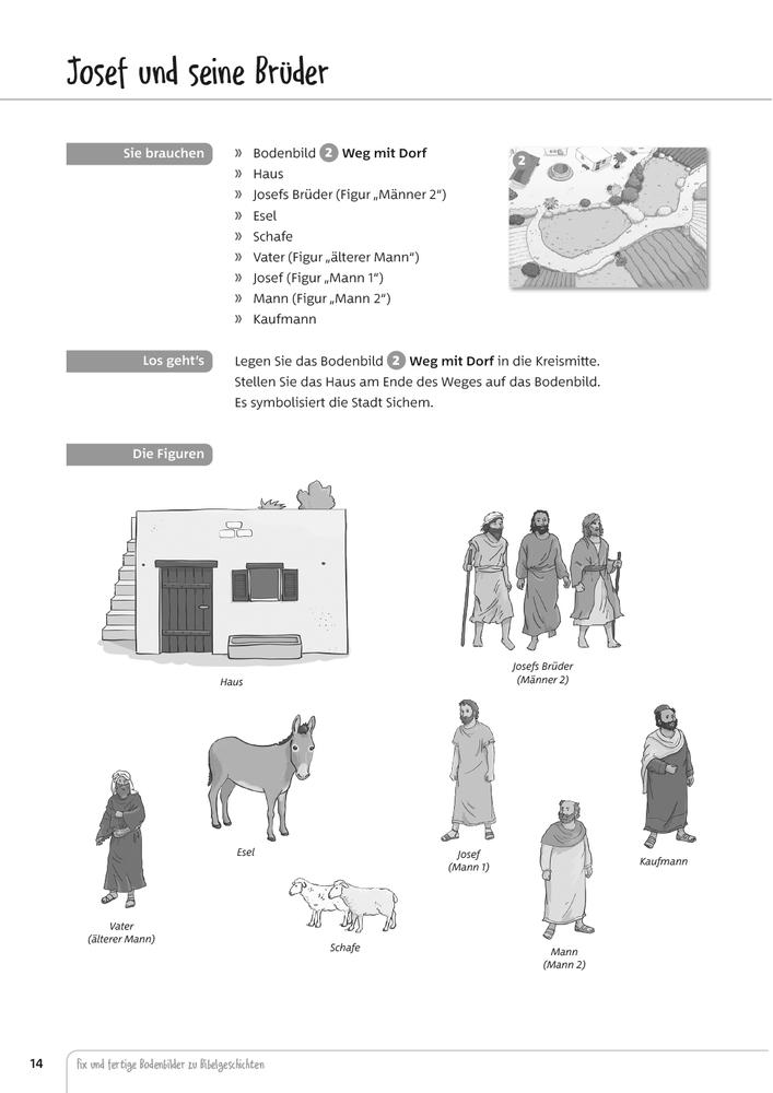 Beispielinhalt (Bild) Fix und fertige Bodenbilder zu Bibelgeschichten