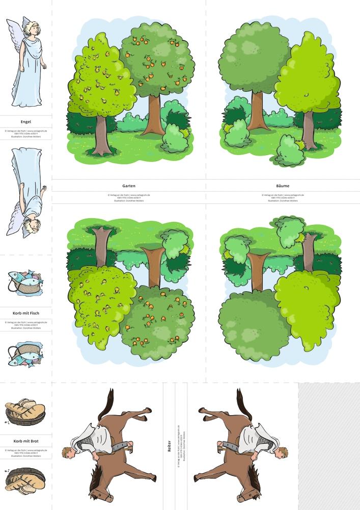 Beispielinhalt (Bild) Fix und fertige Bodenbilder zu Bibelgeschichten