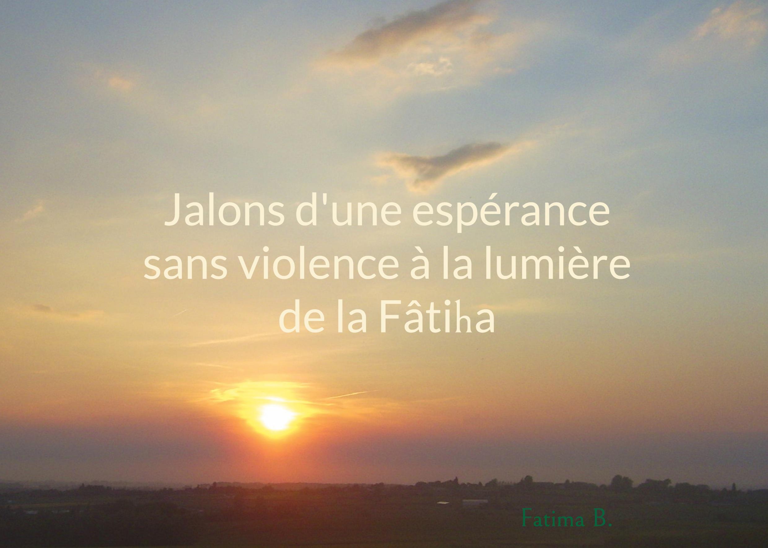 Vorderes Coverbild Jalons d'une espérance sans violence à la lumière de la Fâtiha