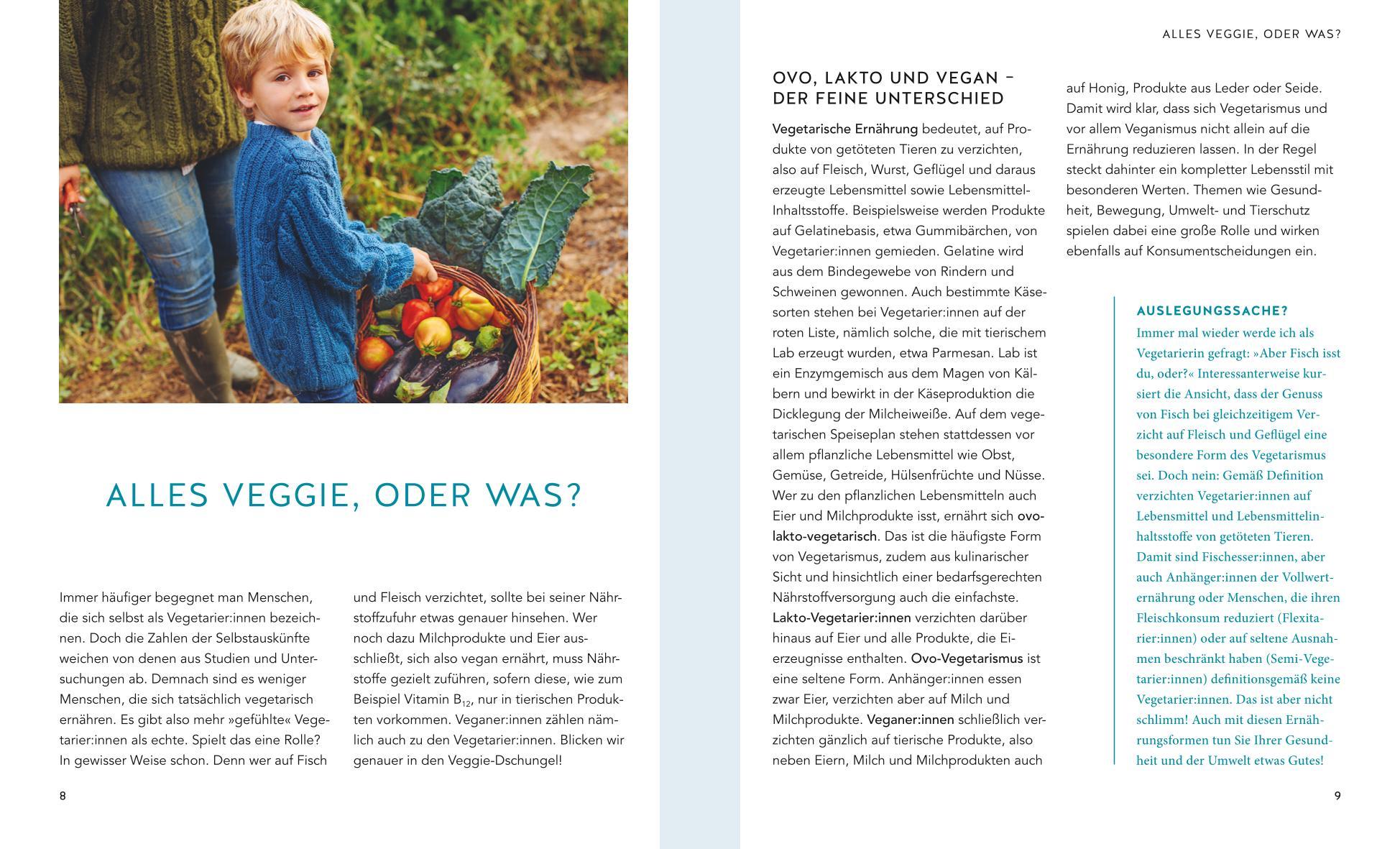 Beispielinhalt (Bild) Vegetarische Ernährung für Kinder