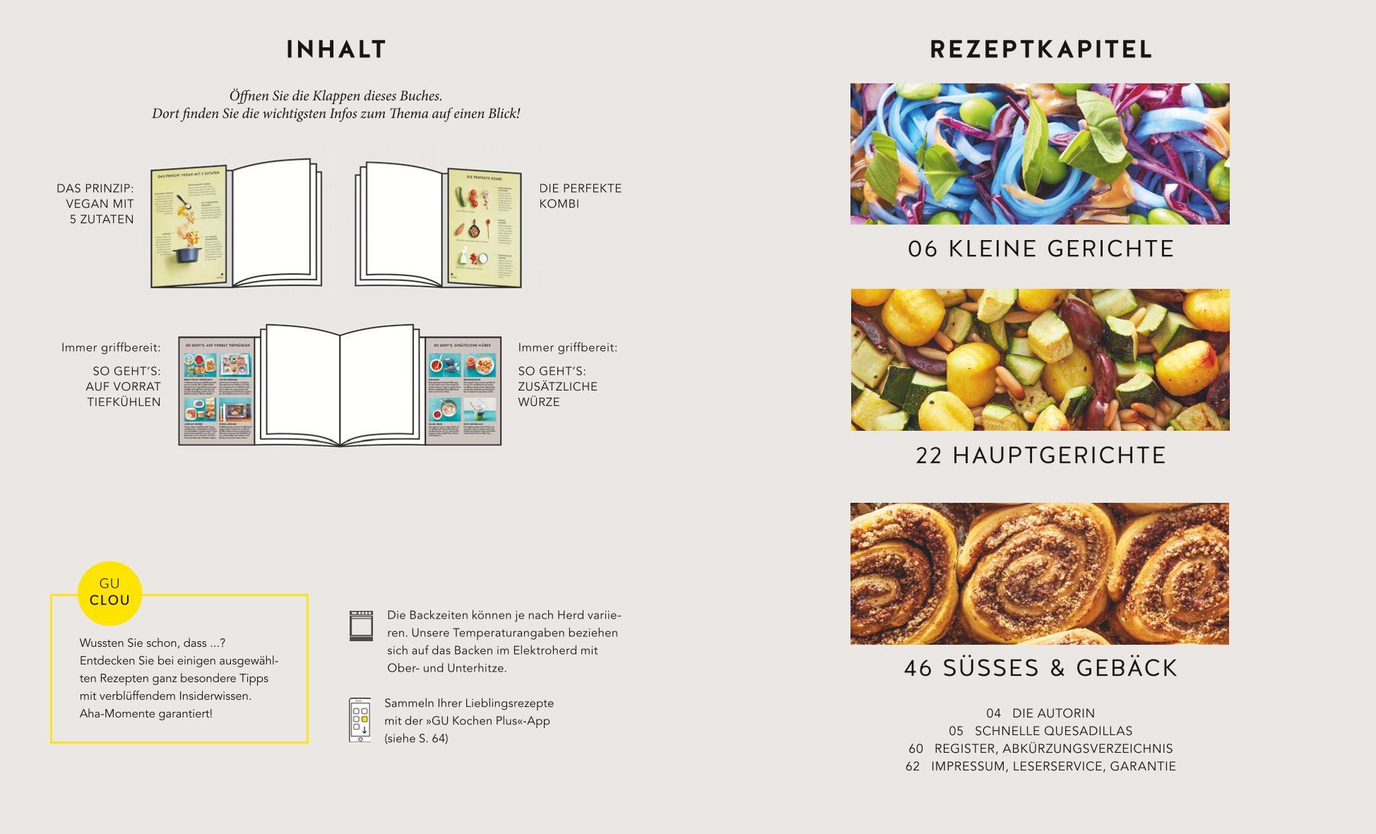 Beispielinhalt (Bild) Happy vegan mit 5 Zutaten