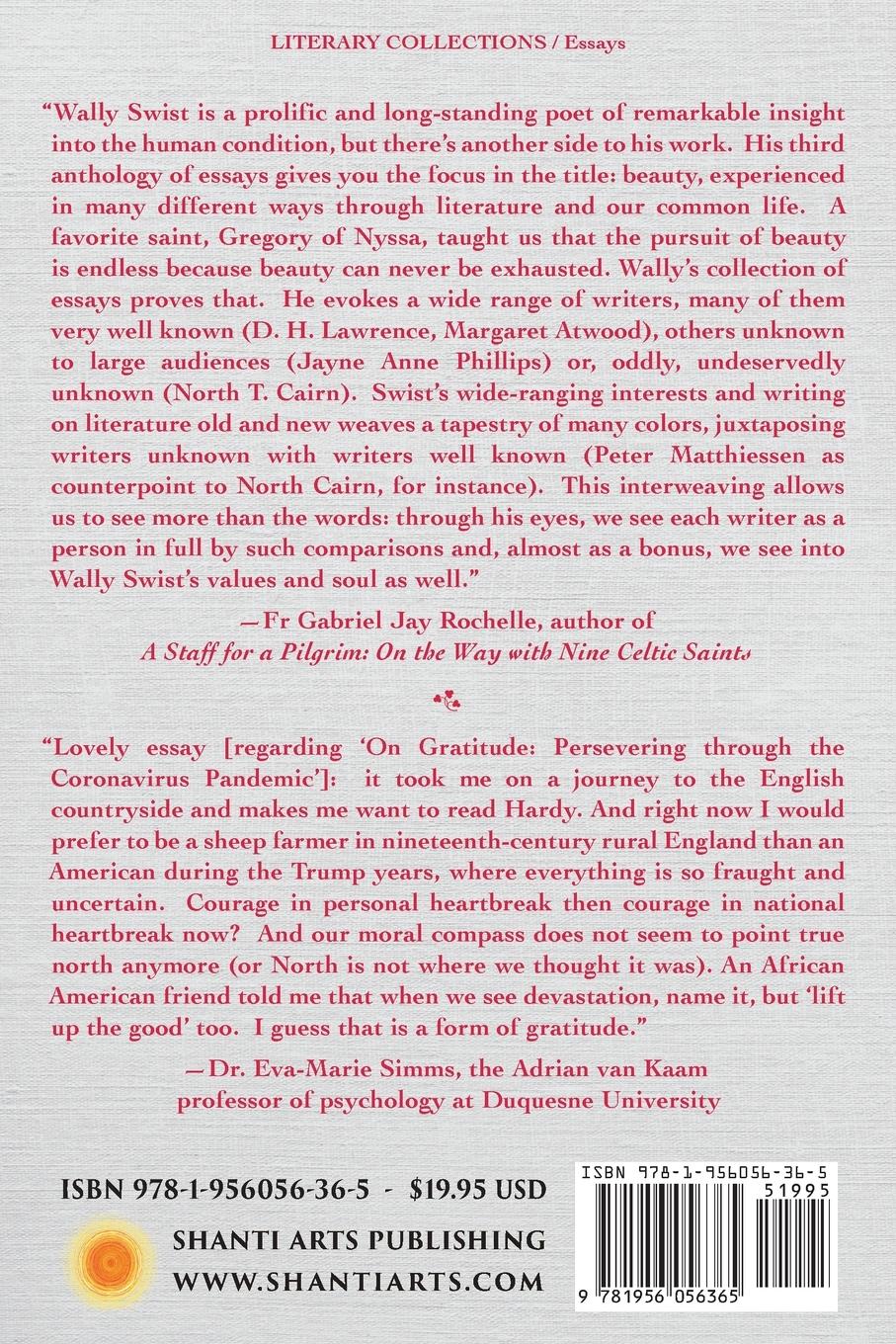 Rückseitencover A Writer's  Statements  on Beauty