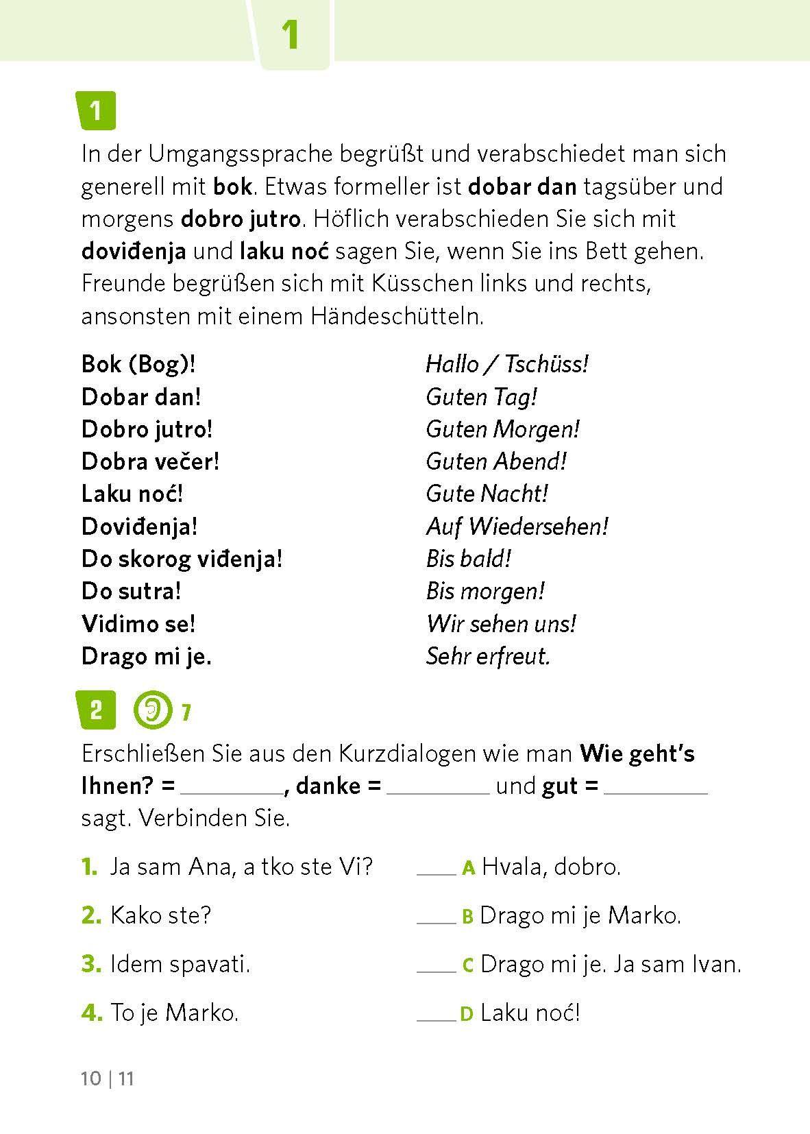 Beispielinhalt (Bild) PONS Pocket-Sprachkurs Kroatisch