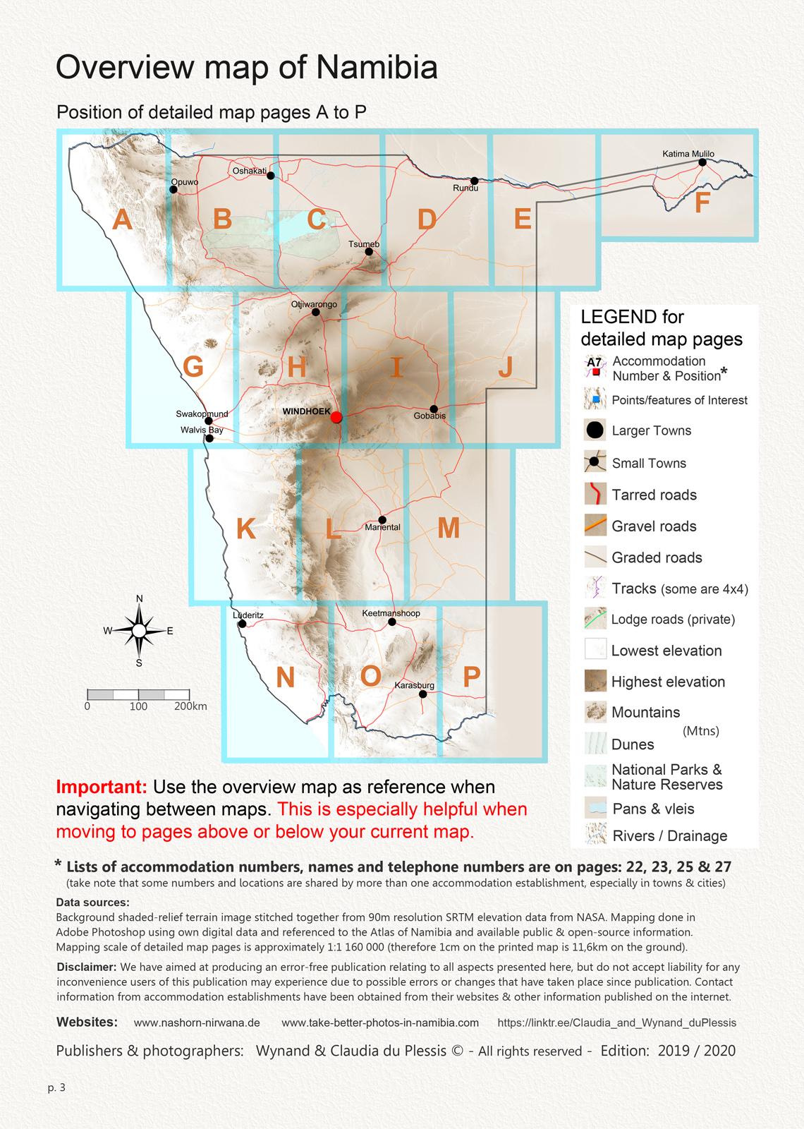 Beispielinhalt (Bild) Das komplette Kartenset NAMIBIA (3-teilig)