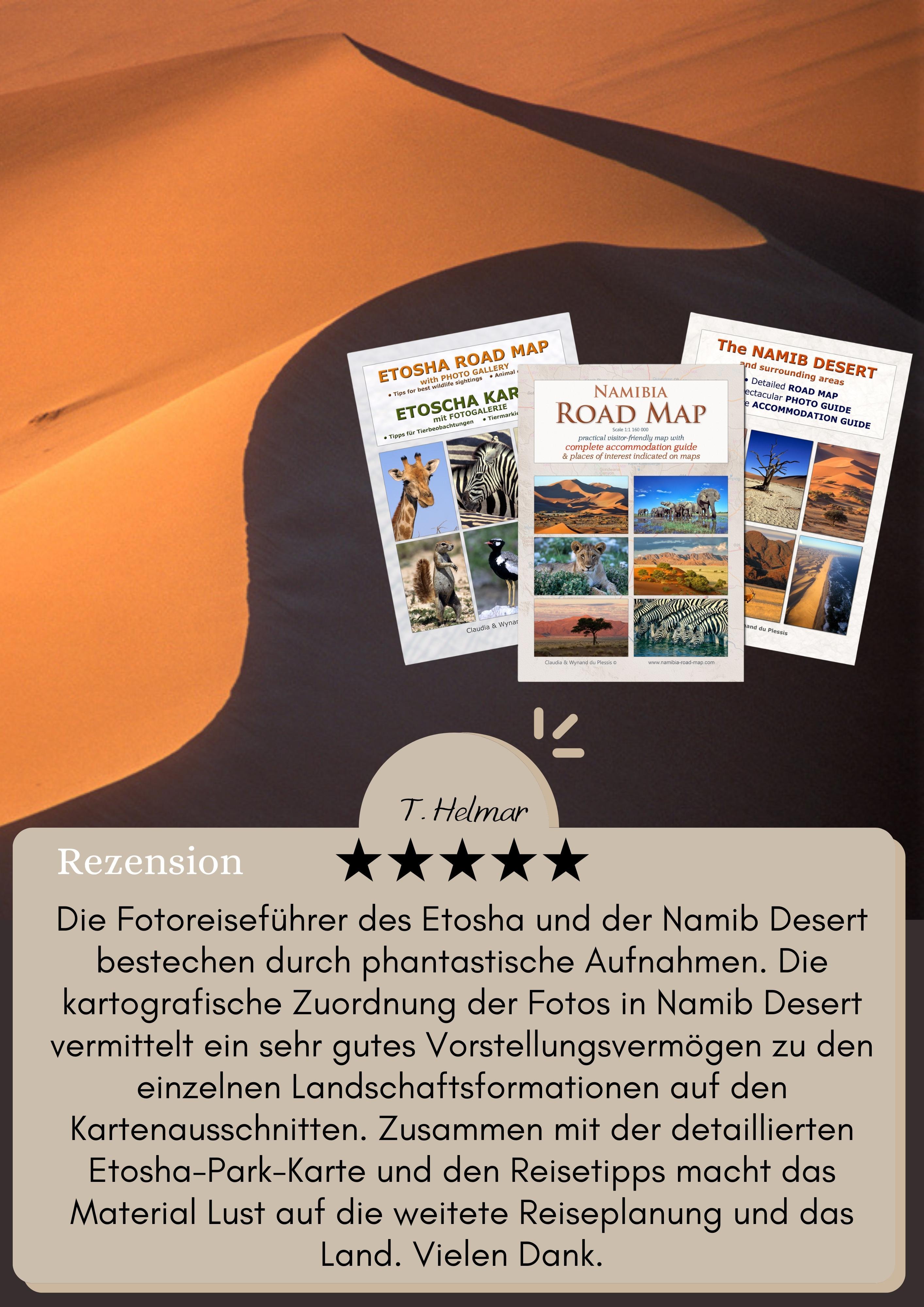 Beispielinhalt (Bild) Das komplette Kartenset NAMIBIA (3-teilig)