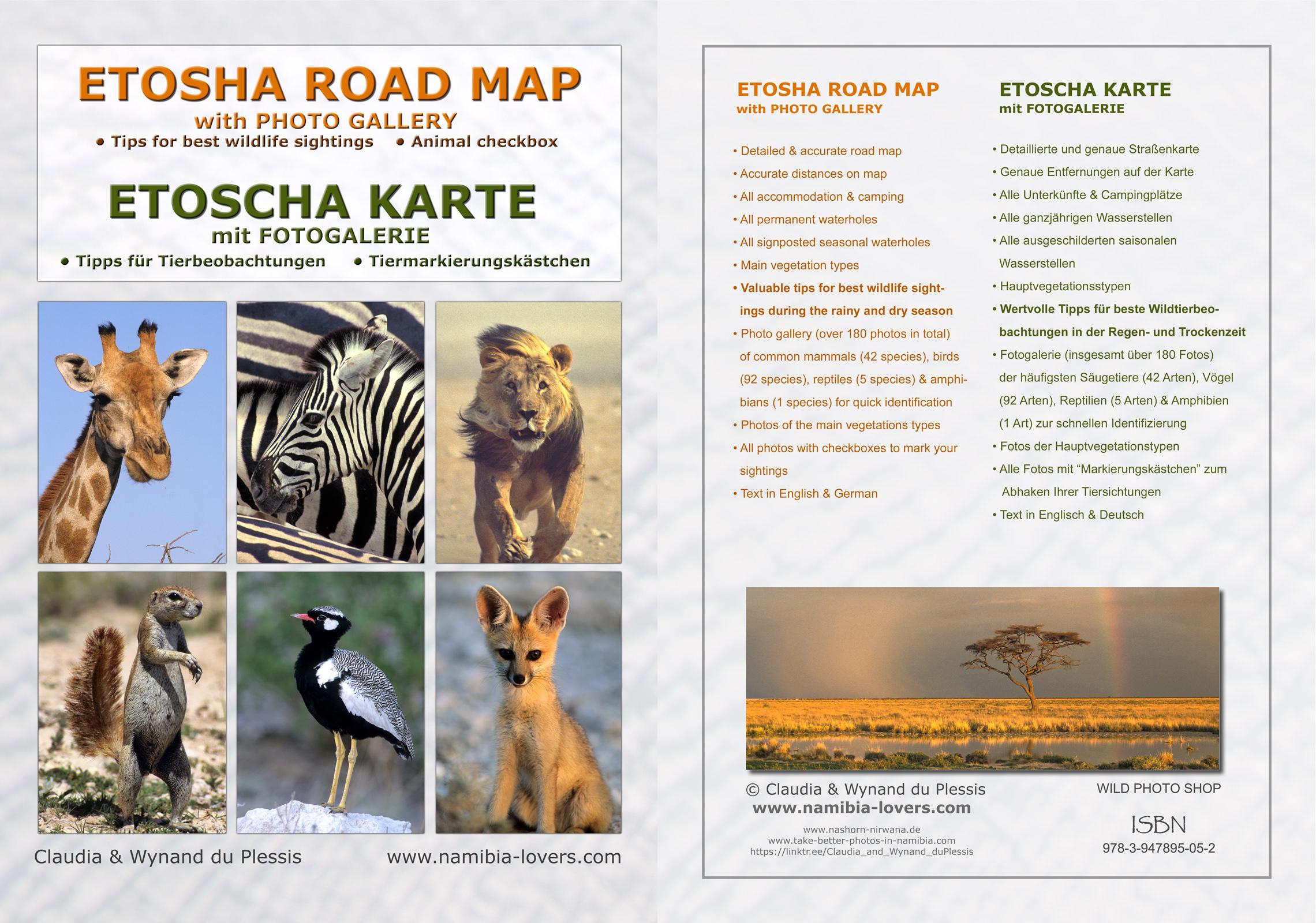 Beispielinhalt (Bild) Das komplette Kartenset NAMIBIA Plus (4-teilig)