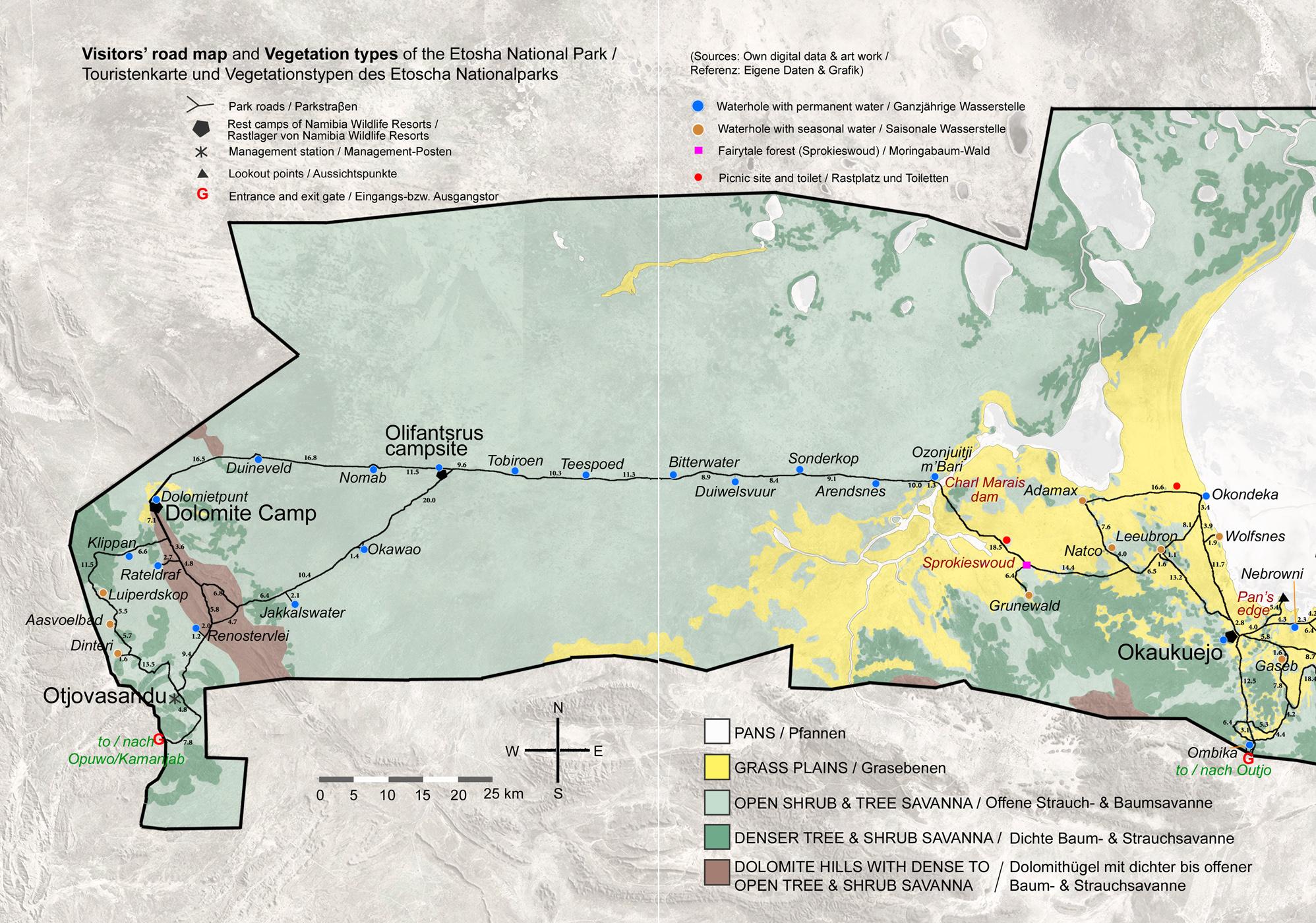 Beispielinhalt (Bild) Das komplette Kartenset NAMIBIA Plus (4-teilig)