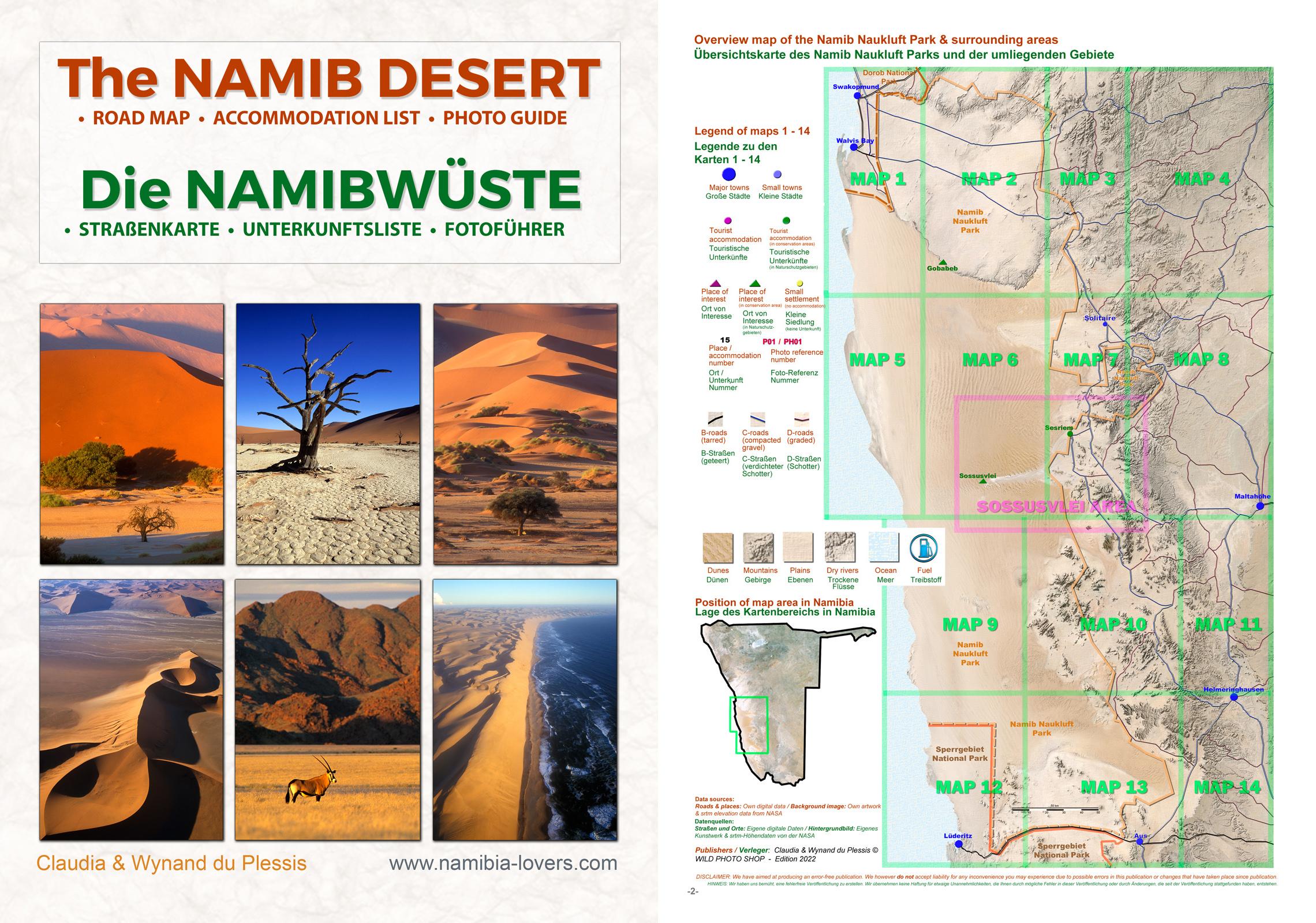 Beispielinhalt (Bild) Das komplette Kartenset NAMIBIA Plus (4-teilig)