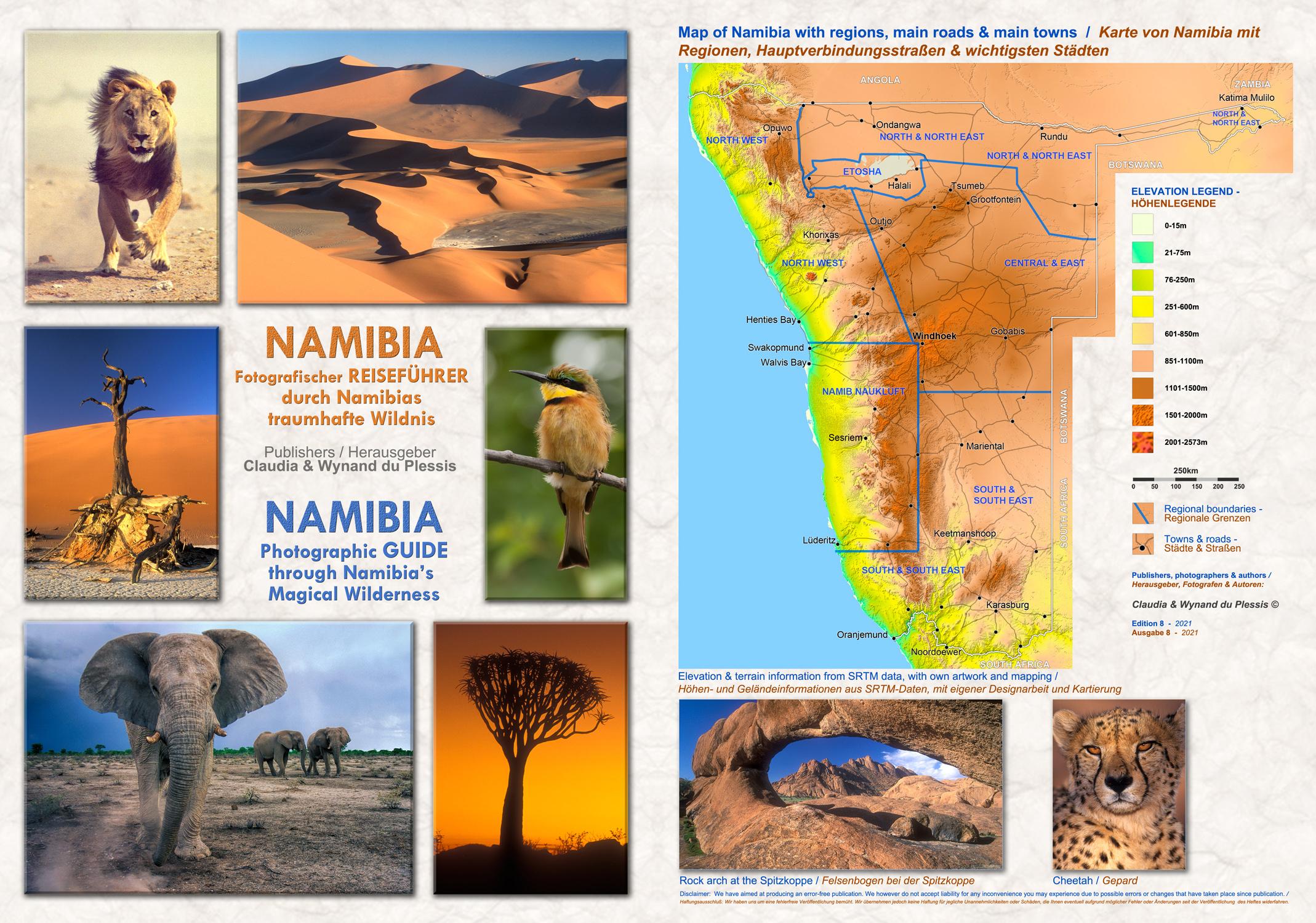 Beispielinhalt (Bild) Das komplette Kartenset NAMIBIA Plus (4-teilig)