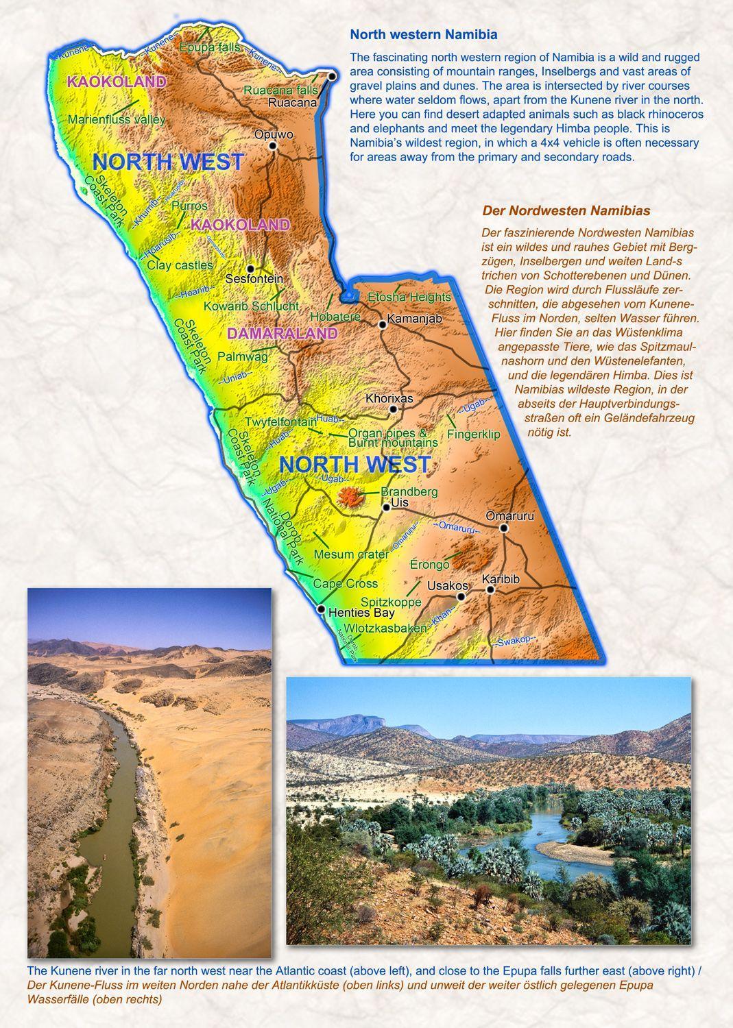 Beispielinhalt (Bild) Das komplette Kartenset NAMIBIA Plus (4-teilig)