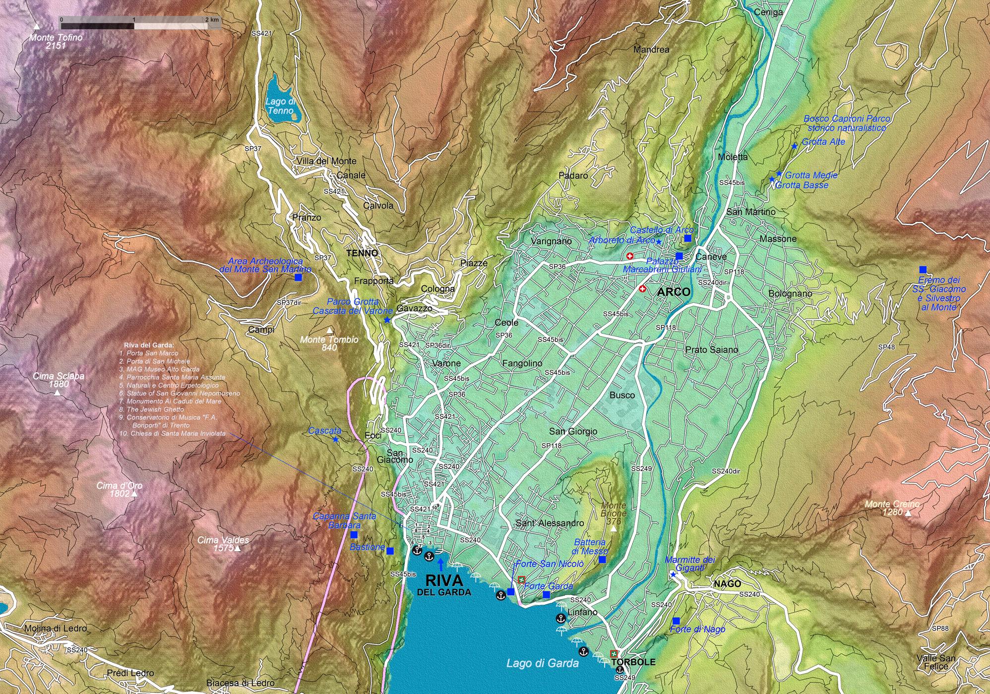 Beispielinhalt (Bild) Gardasee - Lago di Garda (Maßstab 1:33.000)