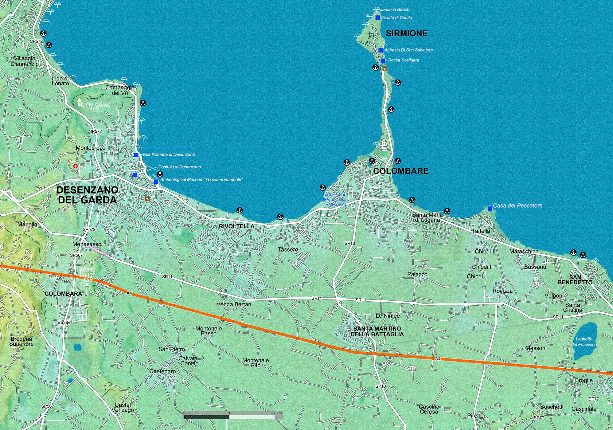 Beispielinhalt (Bild) Gardasee - Lago di Garda (Maßstab 1:33.000)