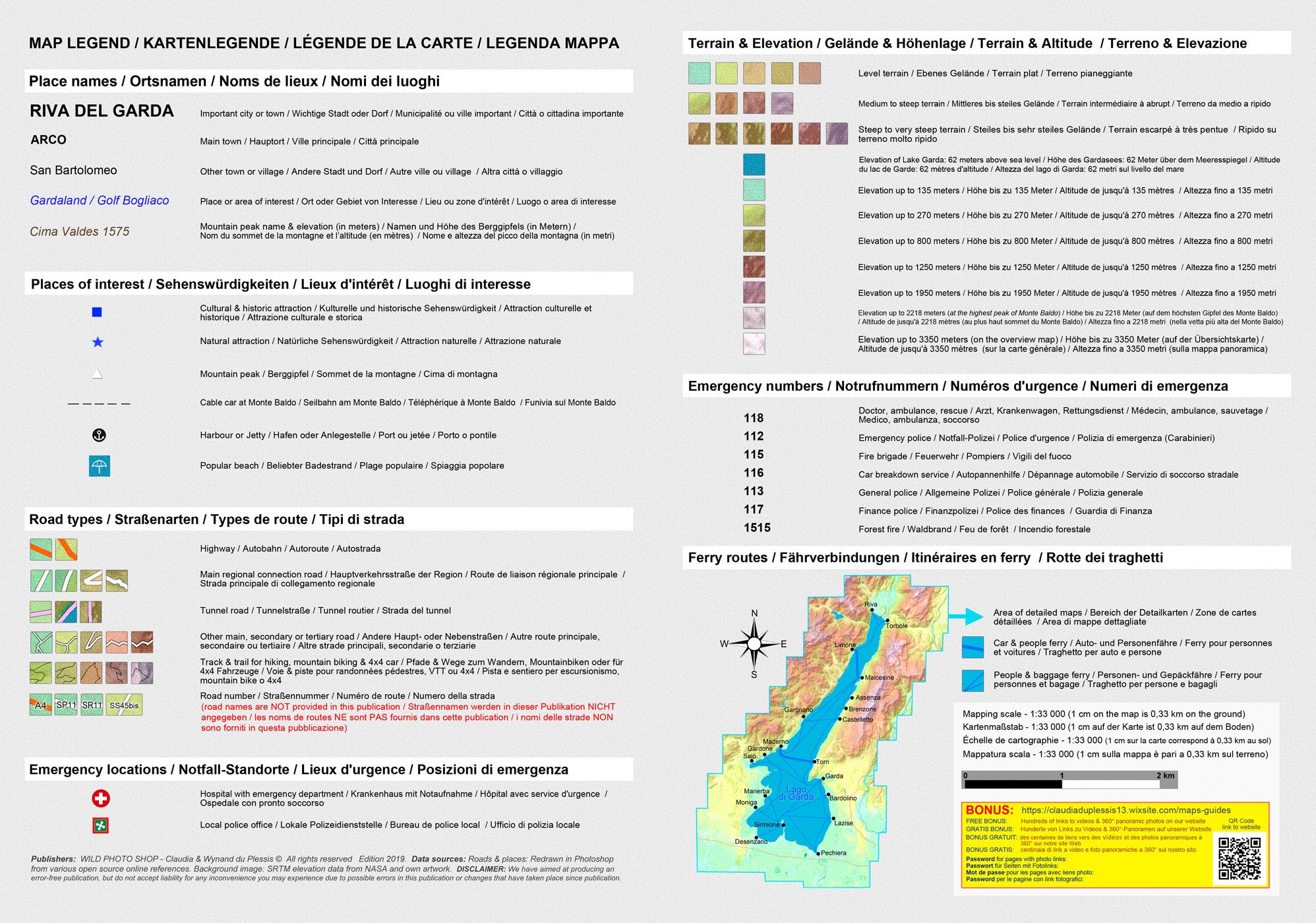 Beispielinhalt (Bild) Gardasee - Lago di Garda (Maßstab 1:33.000)